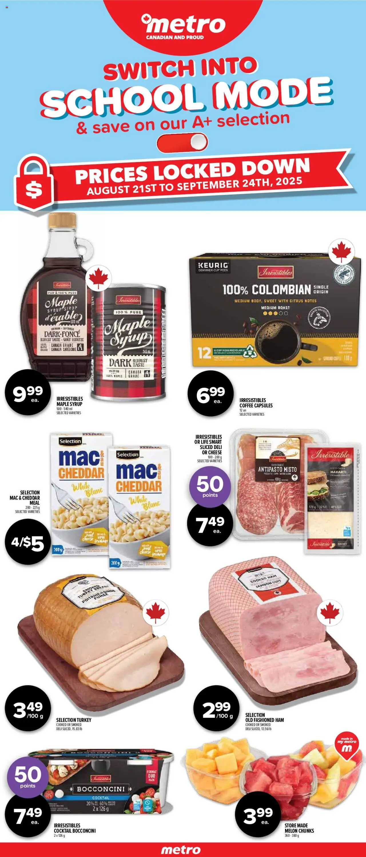 Metro flyer valid from 21.08.2025 | Page: 1 | Products: Turkey, Cheese, Coffee, Ham