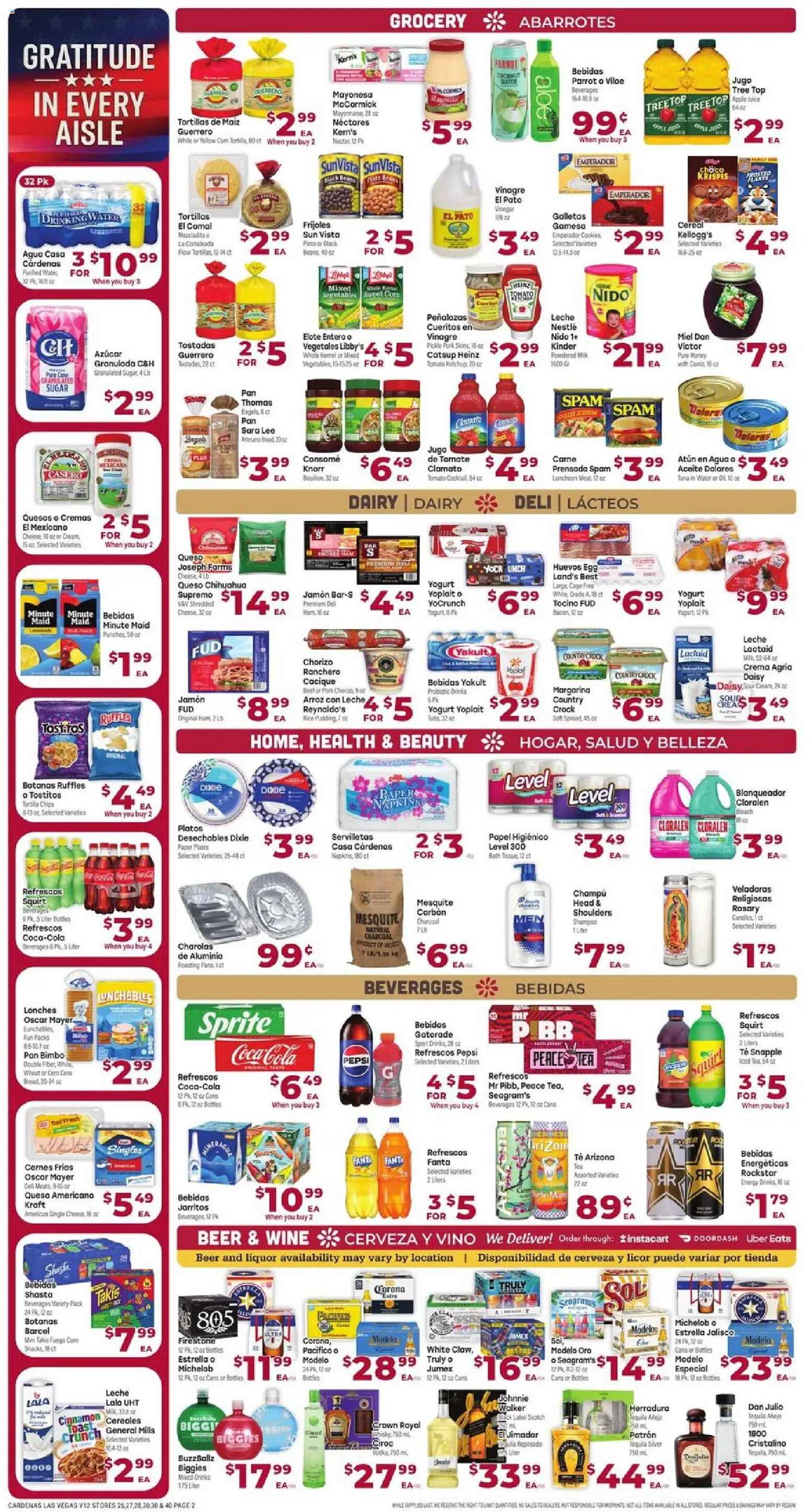 Cardenas Weekly Ad - NV - valid from 05.11.2025 | Page: 2 | Products: Pan, Rice, Water, Sugar