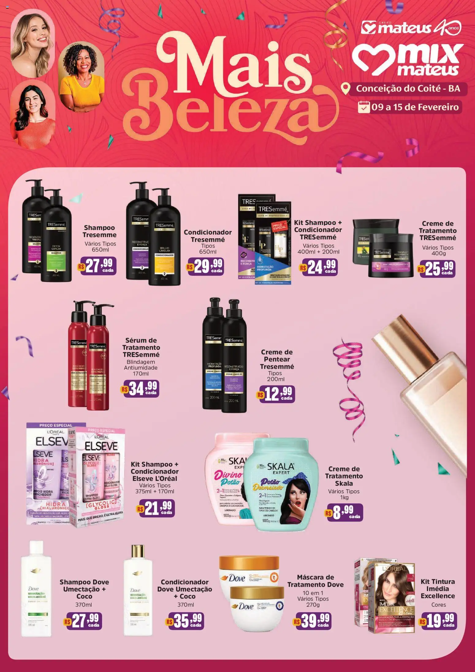 Mateus Folheto - válido de 09.02.2026 | Página: 1 | Produtos: Shampoo, Sérum, Creme, Dove