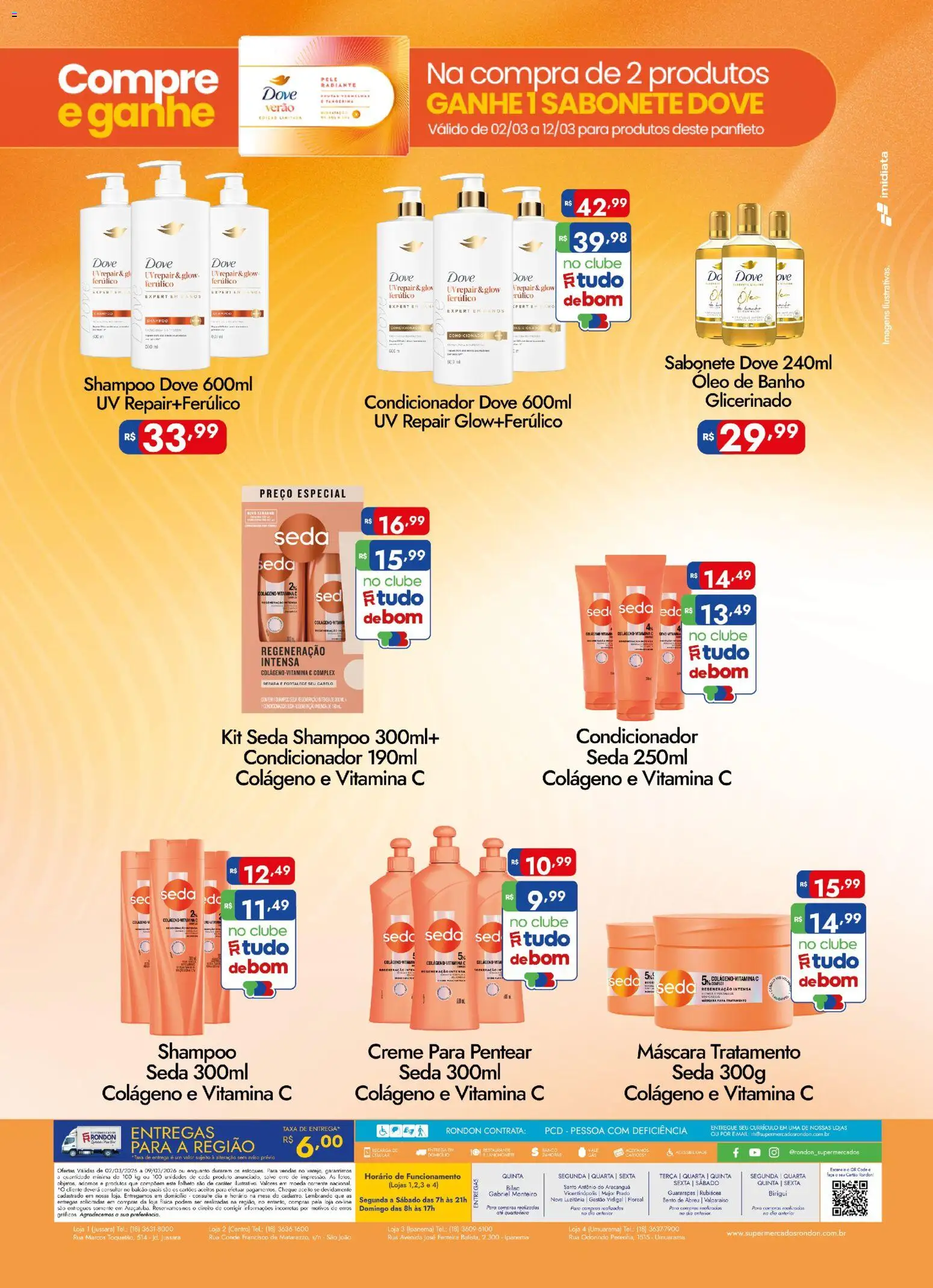 Supermercados Rondon Folheto - válido de 02.03.2026 | Página: 2 | Produtos: Colágeno, Condicionador, Faca, Sabonete