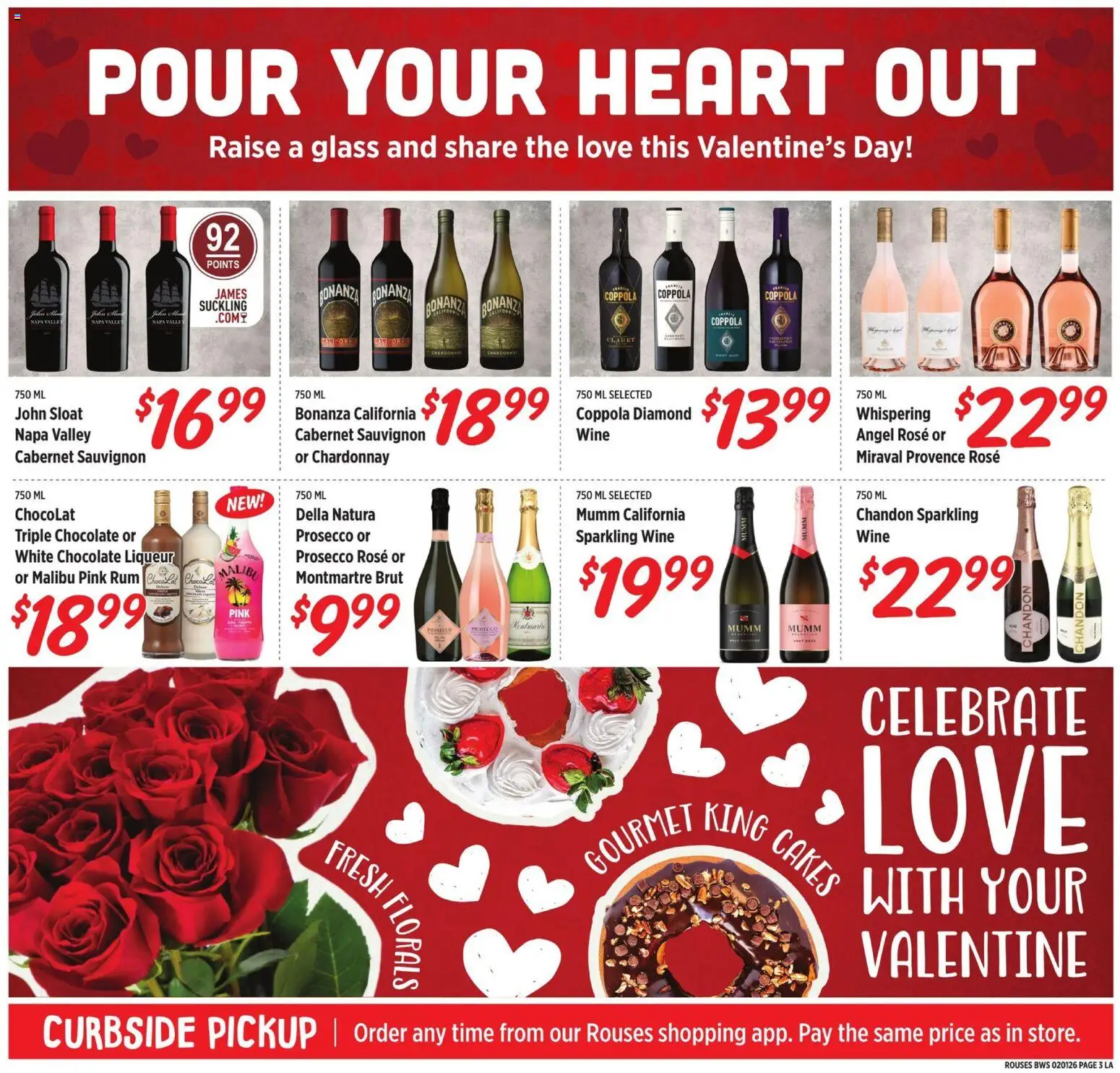 Rouses Alcohol Flyer - valid from 01.02.2026 | Page: 3 | Products: Chocolate, Wine