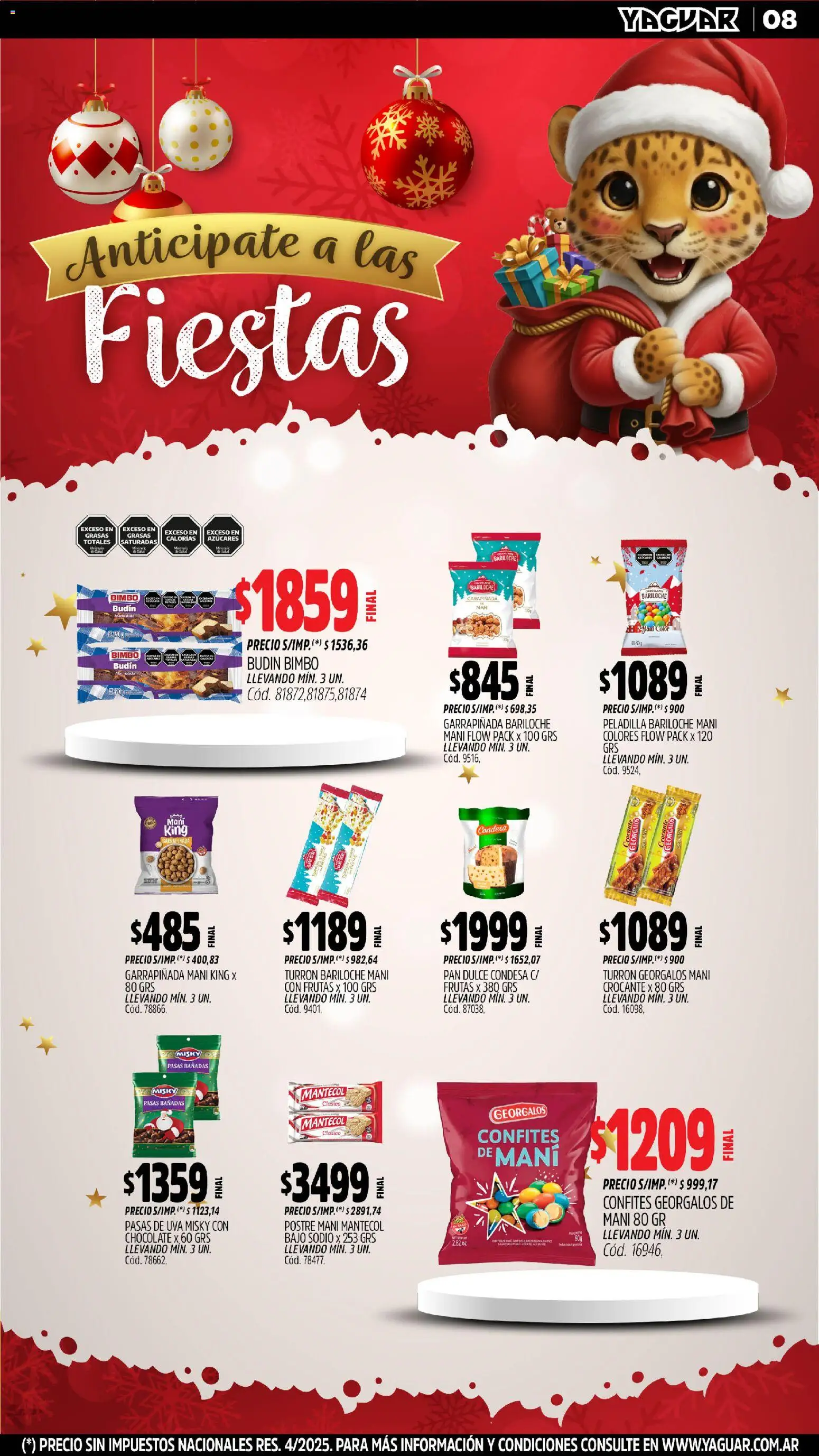 Yaguar - Mendoza │ válido desde el 10.11.2025 | Página: 8 | Productos: Budín, Uva, Chocolate, Turrón
