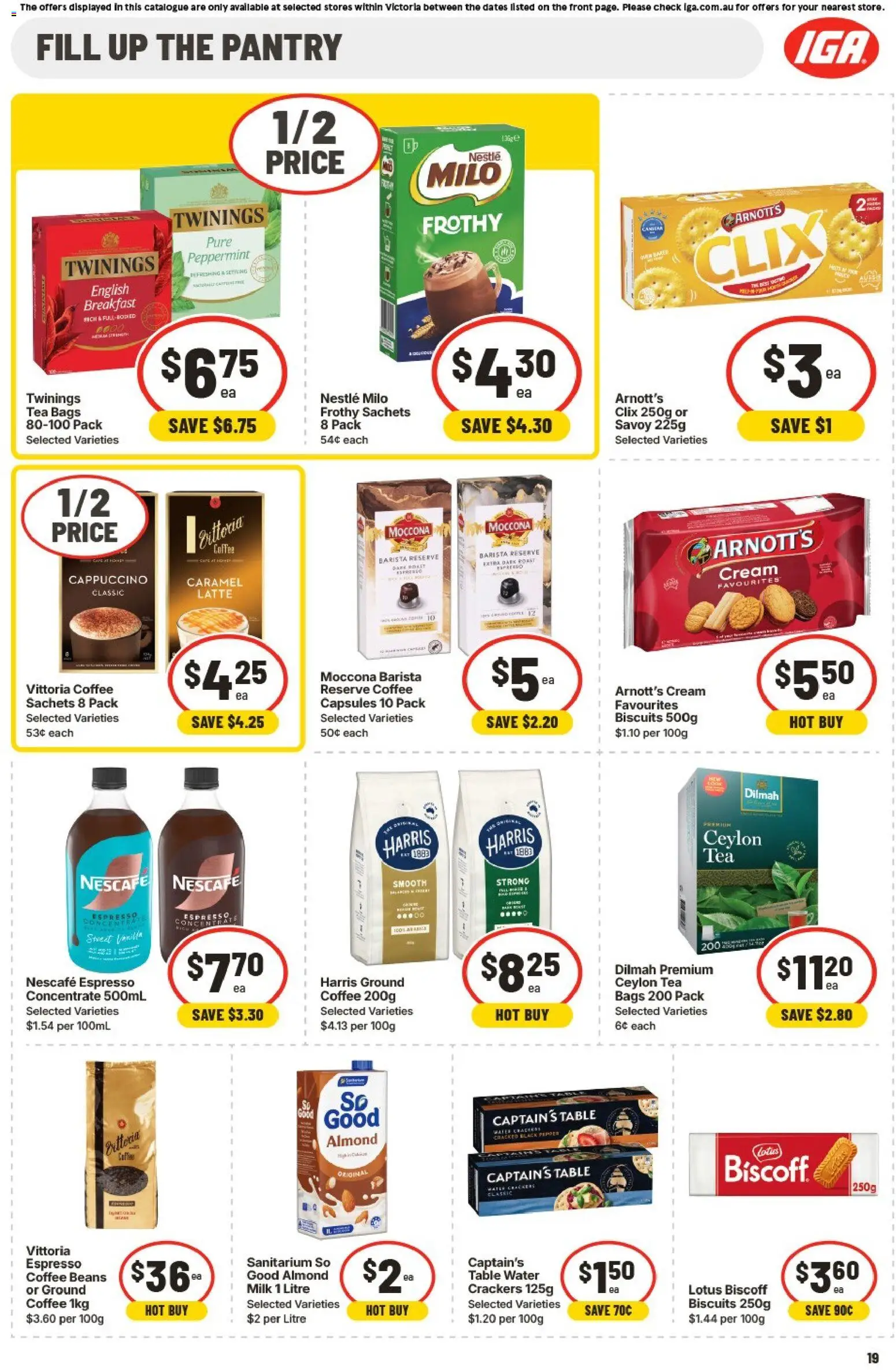IGA catalogue - valid from 15.04.2026 | Page: 20 | Products: Milk, Biscuits, Water, Moccona