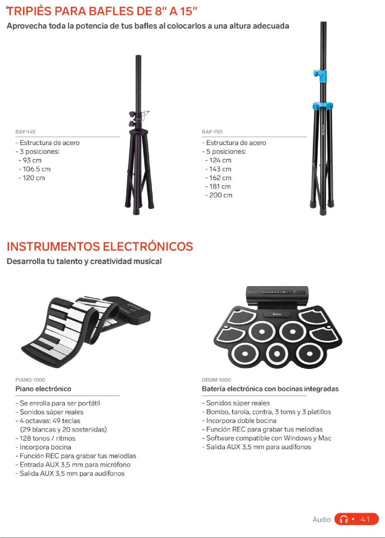 Nuevas ofertas de Steren válidas en toda la República Mexicana desde el 01.01.2025. ¡Encuentra las mejores ofertas en Steren catálogo! | Página: 59 | Productos: Audio, Audífonos, Micrófono, Batería