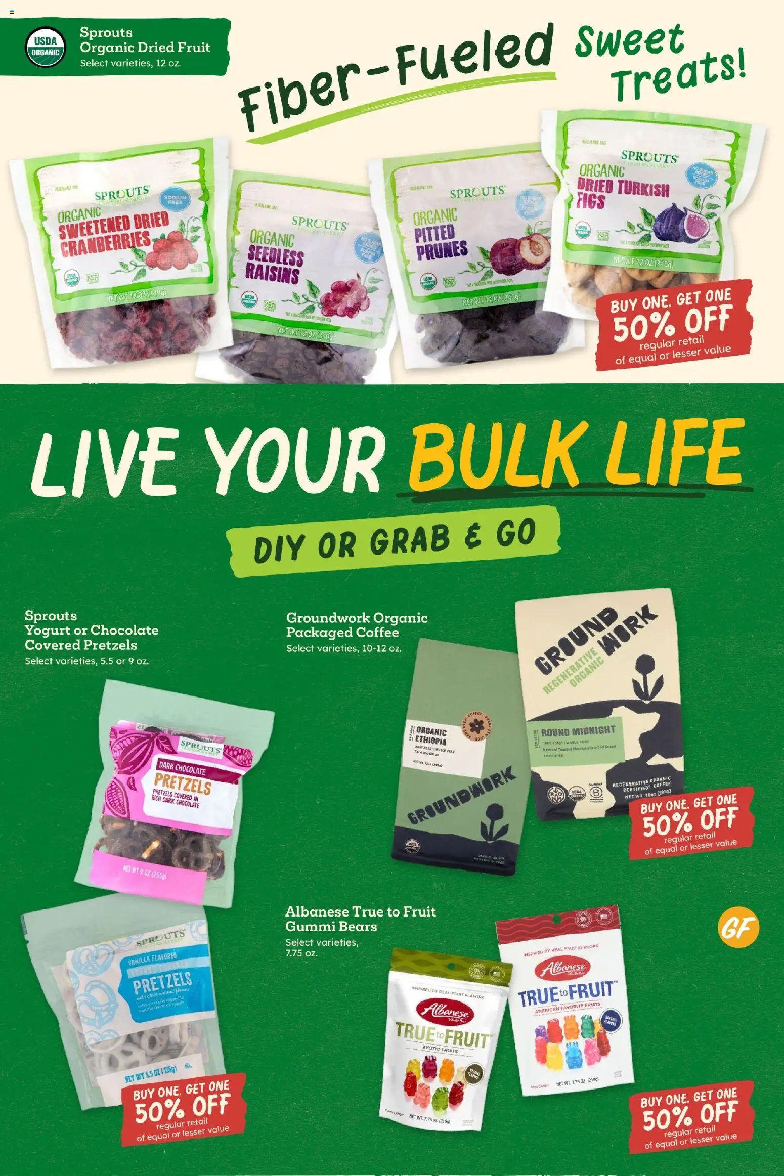 Sprouts Weekly Ad - valid from 04.02.2026 | Page: 12 | Products: Yogurt, Chocolate, Raisins, Fruits