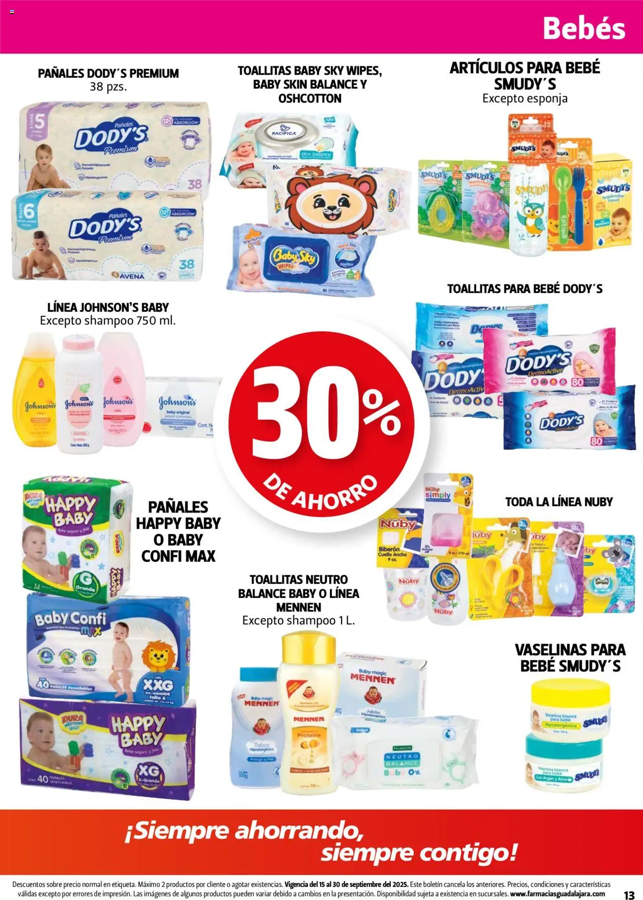 Nuevas ofertas de Farmacia Guadalajara válidas en toda la República Mexicana desde el 15.09.2025. ¡Encuentra las mejores ofertas en Farmacia Guadalajara - Catálogo! | Página: 13 | Productos: Esponja, Pañales, Sobre, Jabón