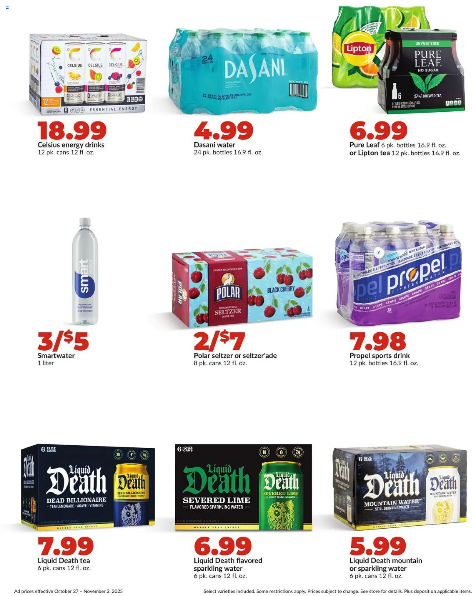 HyVee Weekly Ad - valid from 27.10.2025 | Page: 26 | Products: Tea, Water, Sugar, Lime