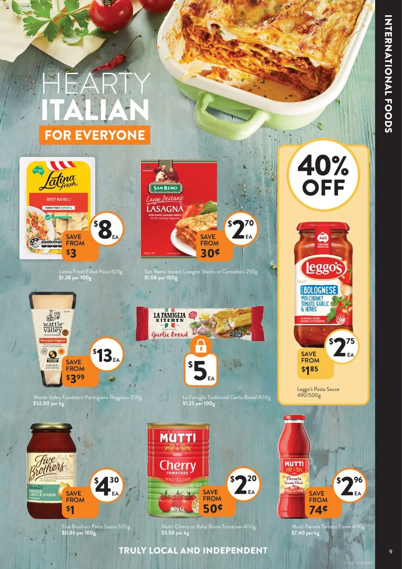 Foodworks catalogue - valid from 06.08.2025 | Page: 9 | Products: Bread, Tomatoes, Pasta, Sauce