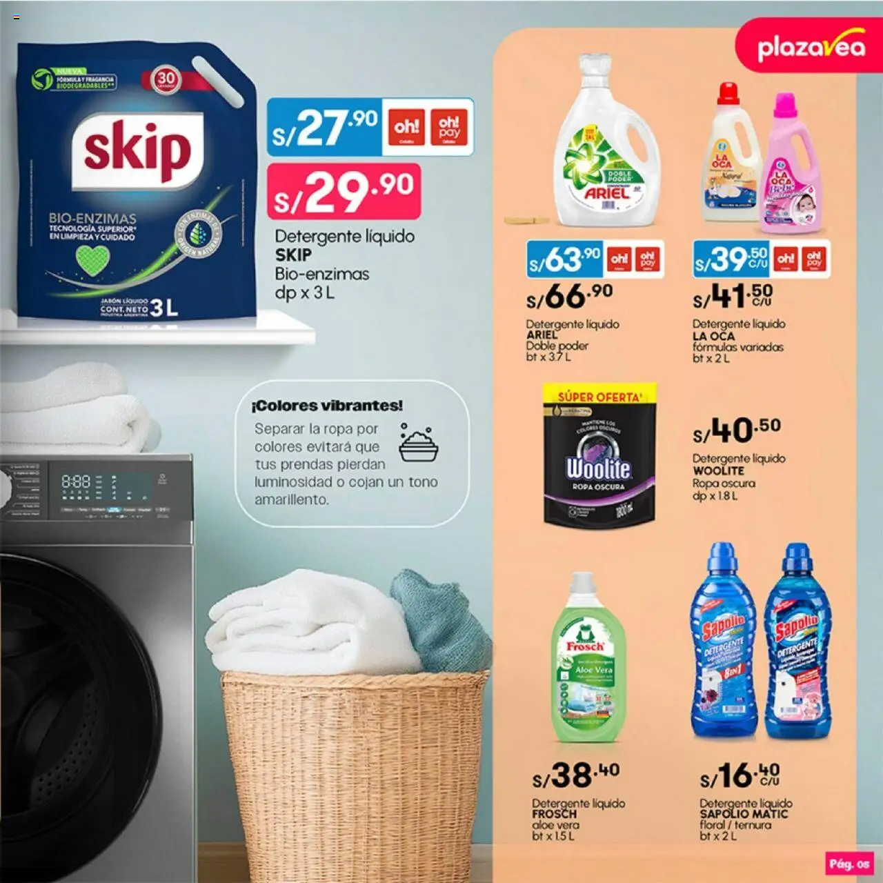 Catálogo Plaza Vea válido desde 04.08.2025 | Página: 5 | Productos: Jabón, Detergente, Ropa, Fragancia