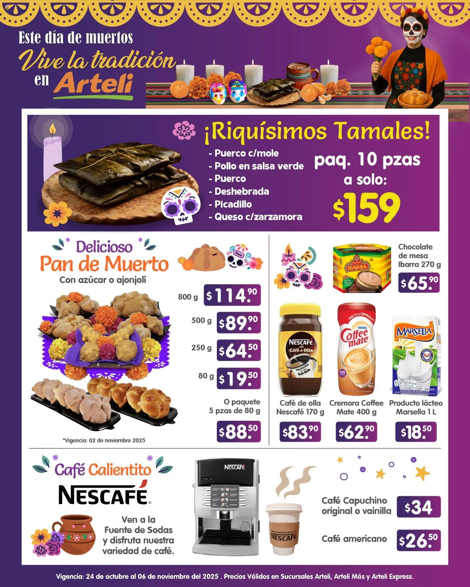 Nuevas ofertas de Arteli válidas en toda la República Mexicana desde el 24.10.2025. ¡Encuentra las mejores ofertas en Arteli folleto! | Página: 2 | Productos: Queso, Café, Chocolate, Picadillo