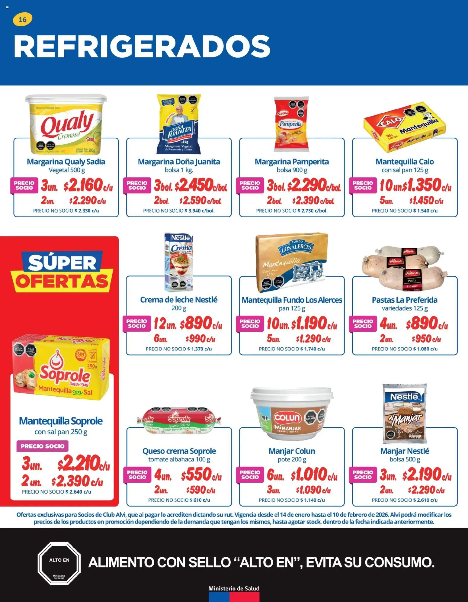 Alvi catálogo │ válido desde el 14.01.2026 | Página: 16 | Productos: Sal, Margarina, Salame, Crema de leche