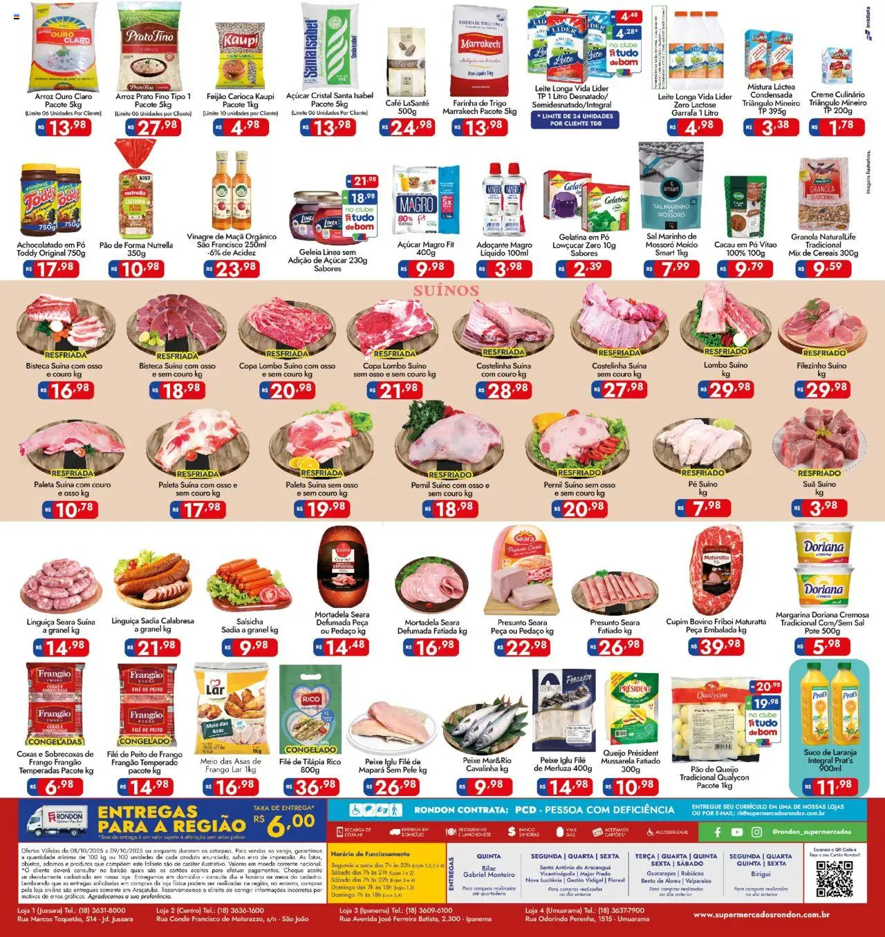 Supermercados Rondon Folheto - válido de 08.10.2025 | Página: 2 | Produtos: Pó, Doriana, Pão, Café
