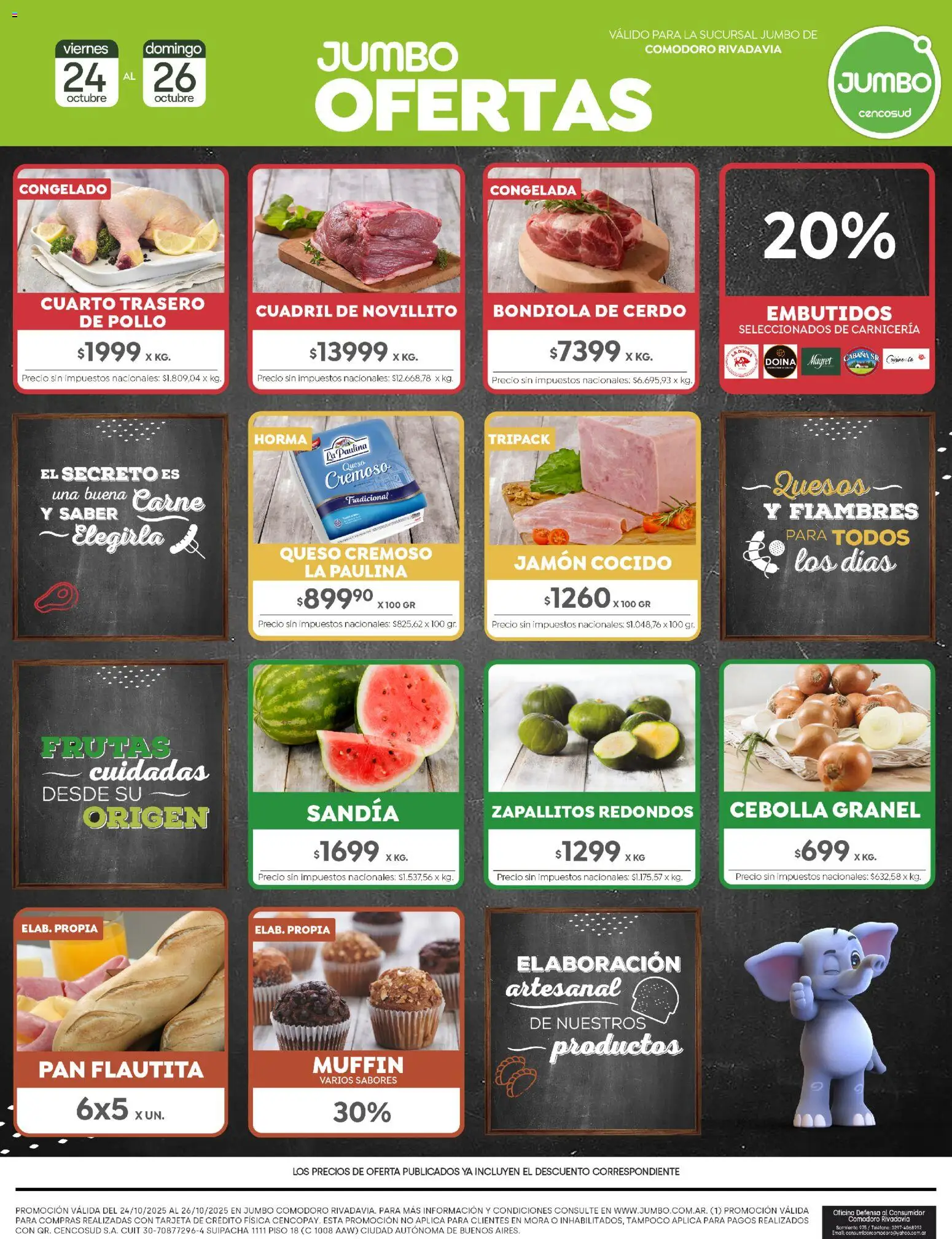 Jumbo - Ofertas | Comodoro │ válido desde el 24.10.2025 | Página: 7 | Productos: Cebolla, Jamón cocido, Sandía, Pan