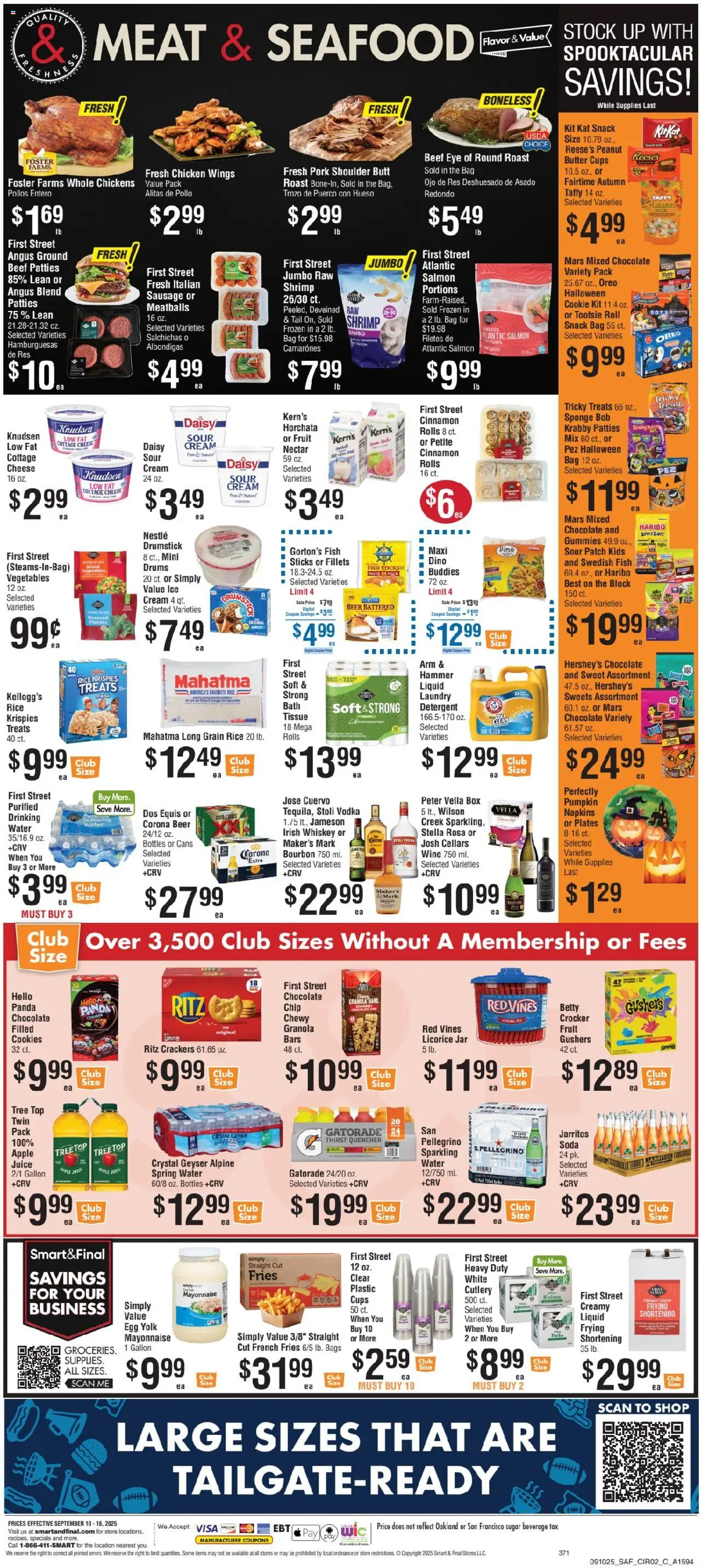 Smart & Final Weekly Ad - valid from 09.09.2025 | Page: 3 | Products: Chocolate, Detergent, Bourbon, Vegetables
