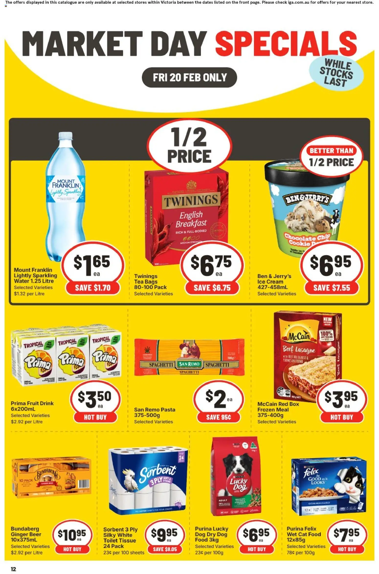 IGA catalogue - valid from 20.02.2026 | Page: 3 | Products: Chocolate, Dog food, Cream, Water