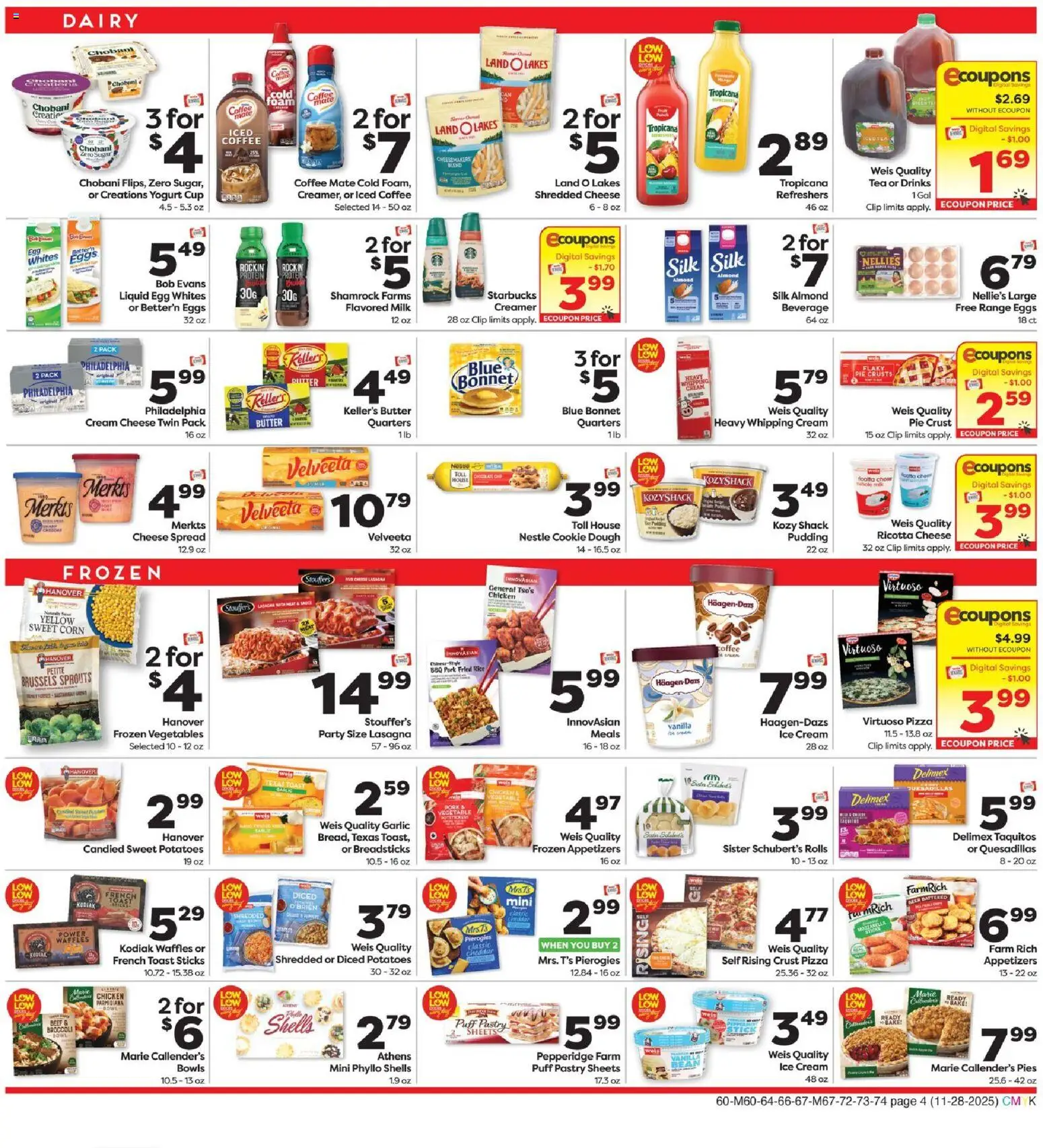 Weis Monthly Ad - PA - valid from 28.11.2025 | Page: 5 | Products: Corn, Milk, Butter, Coffee