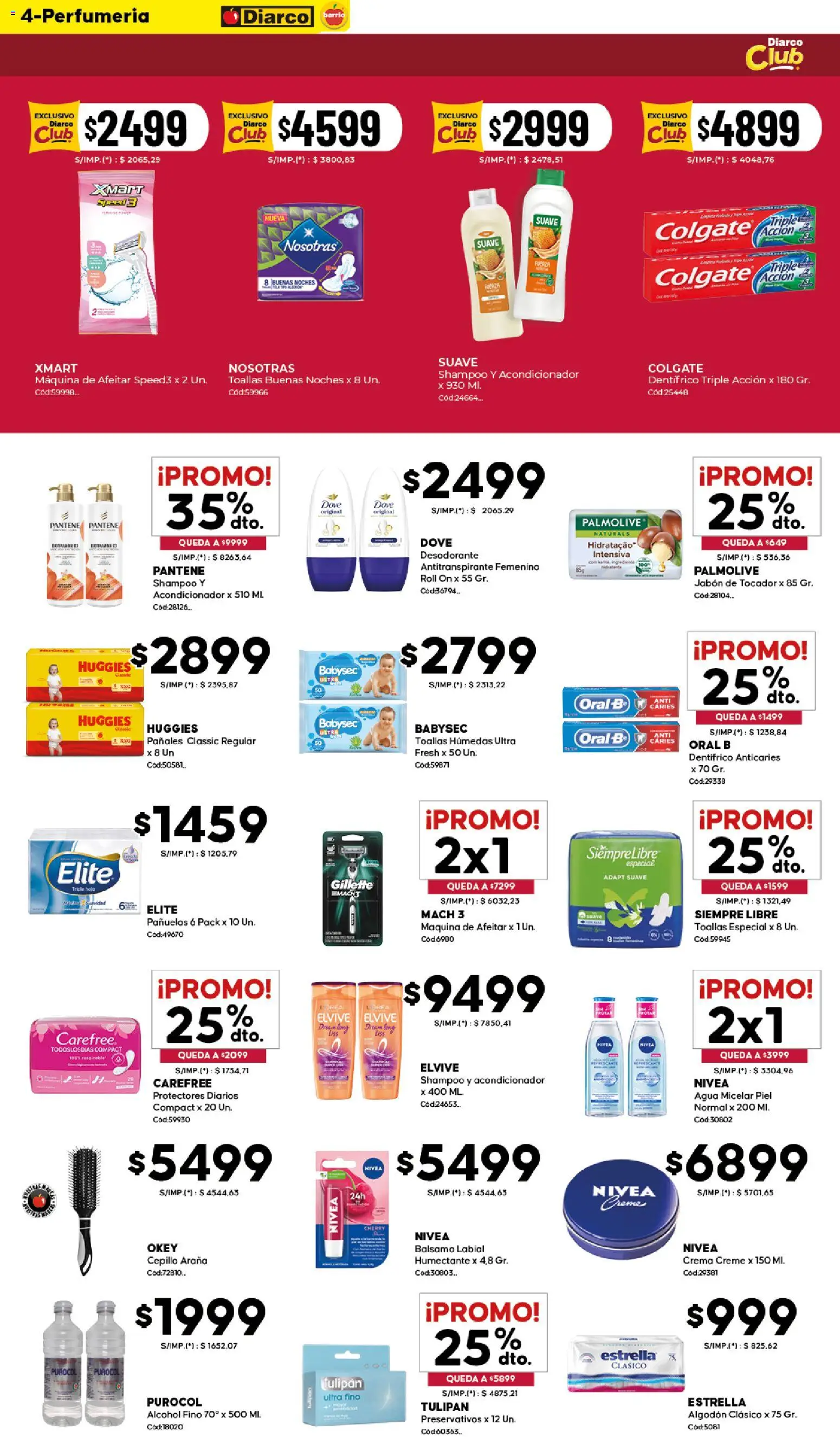 Diarco ofertas BARRIO │ válido desde el 16.03.2026 | Página: 4 | Productos: Cepillo, Acondicionador, Agua, Pañales