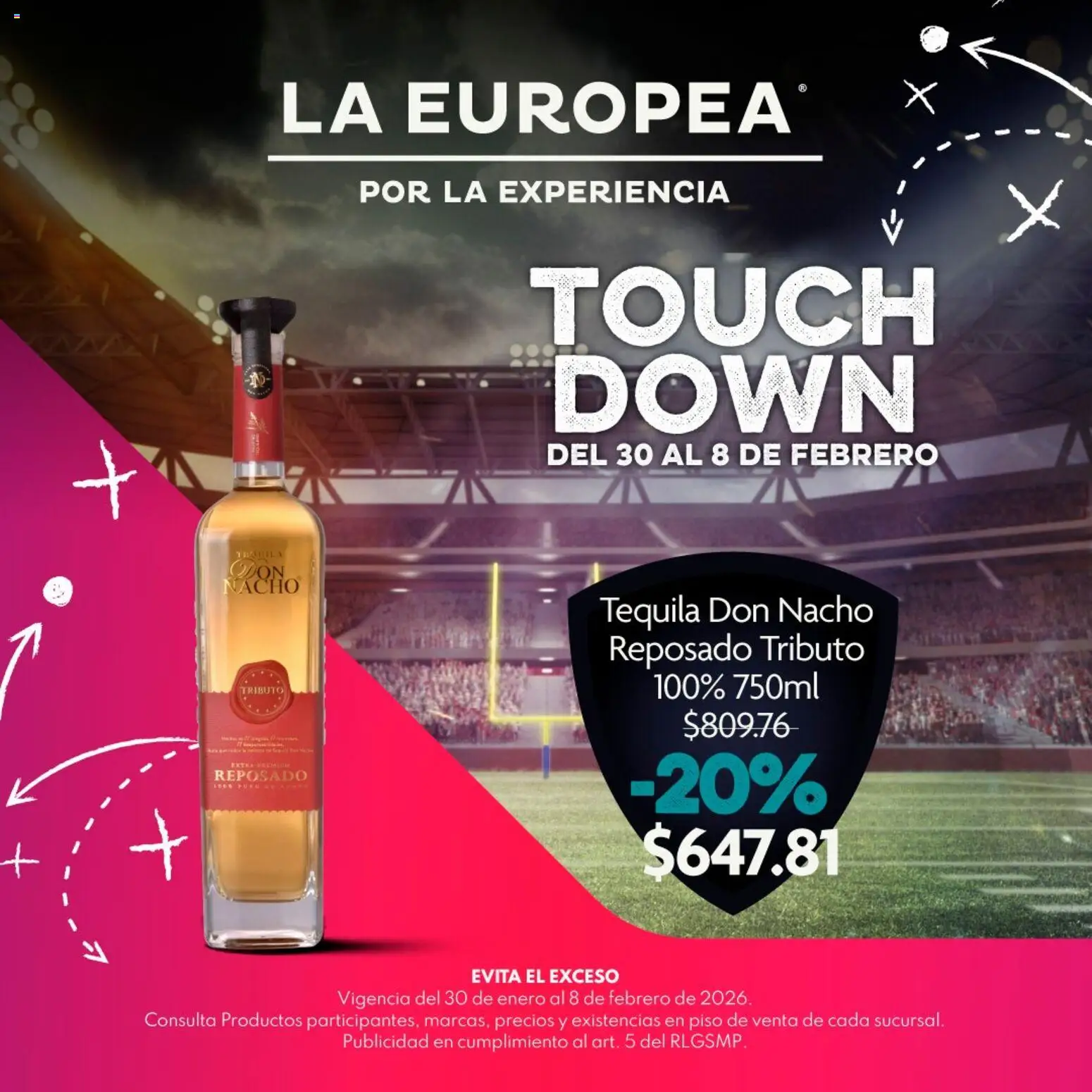 Nuevas ofertas de Walmart Express válidas en toda la República Mexicana desde el 30.01.2026. ¡Encuentra las mejores ofertas en Walmart Express folleto Touch Down! | Página: 3 | Productos: Tequila