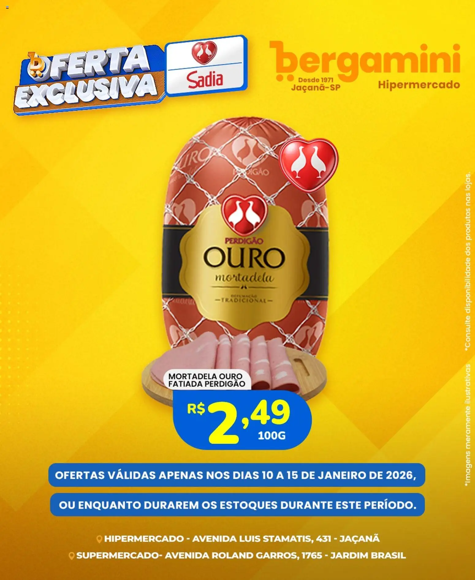 Supermercado Bergamini Folheto - válido de 10.01.2026 | Página: 3 | Produtos: Mortadela