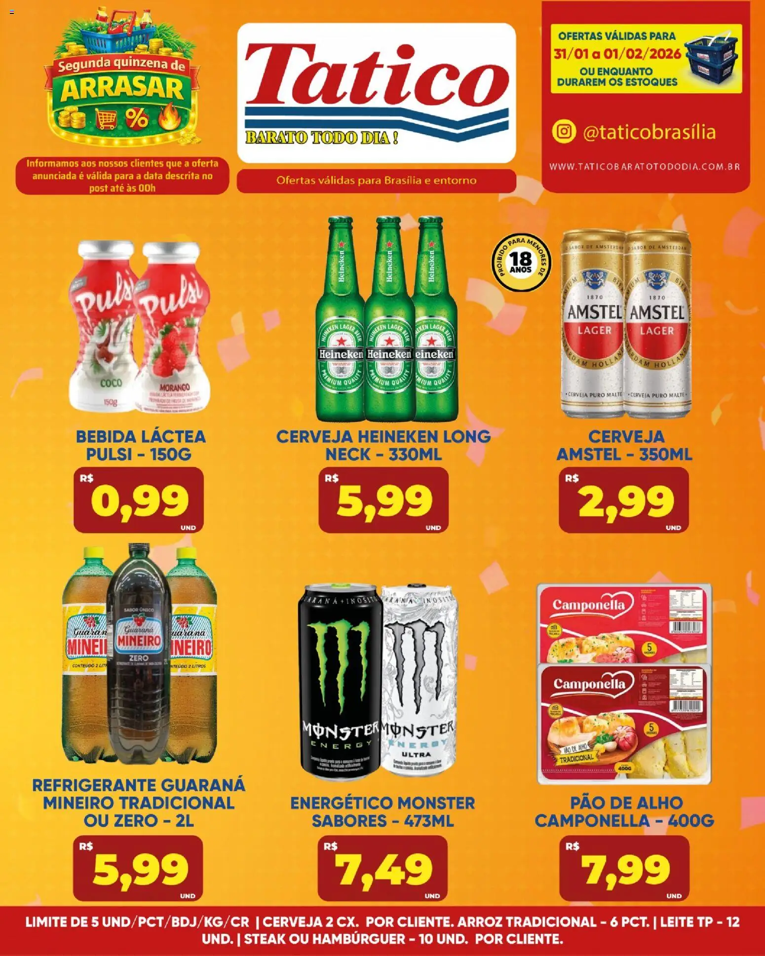 Tatico Folheto - válido de 31.01.2026 | Página: 8 | Produtos: Pão, Cerveja, Cerveja Heineken, Hambúrguer
