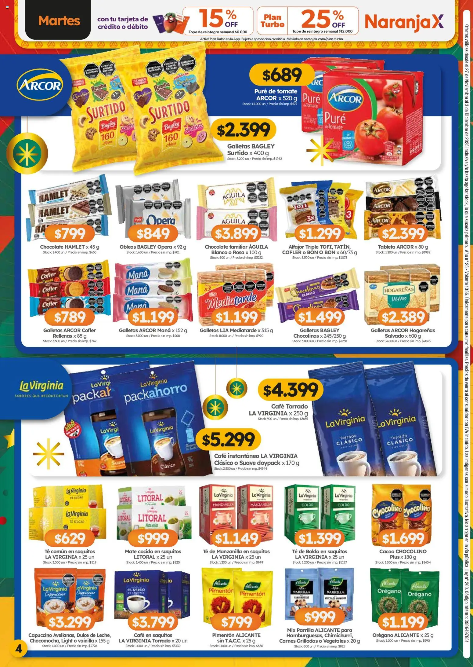 Cordiez ofertas │ válido desde el 27.11.2025 | Página: 4 | Productos: Tableta, Pure de Tomate, Chocolate, Alfajor
