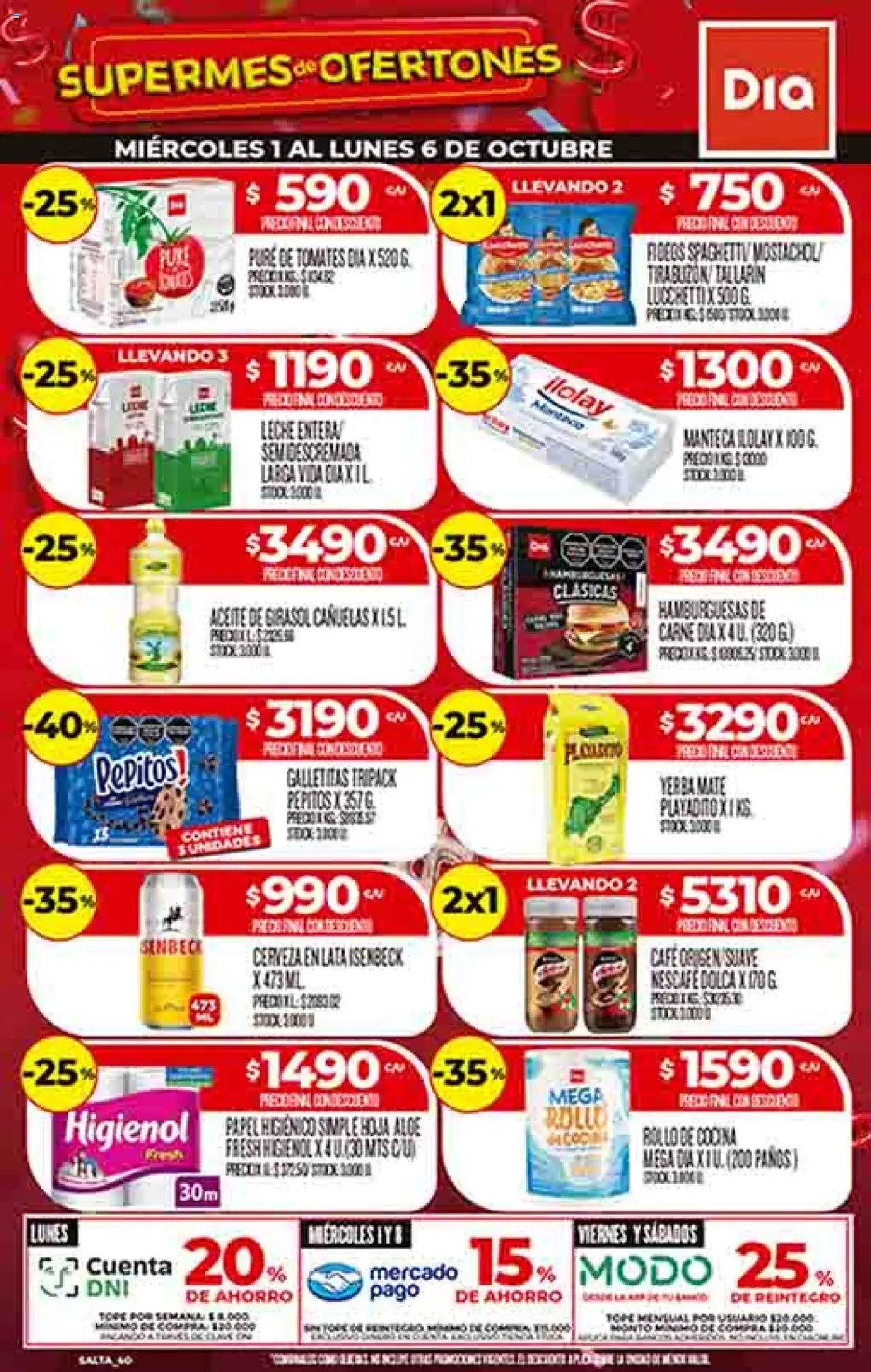 Dia - Ofertas - Salta y Jujuy │ válido desde el 01.10.2025 | Página: 1 | Productos: Papel higiénico, Mate, Cocina, Galletitas
