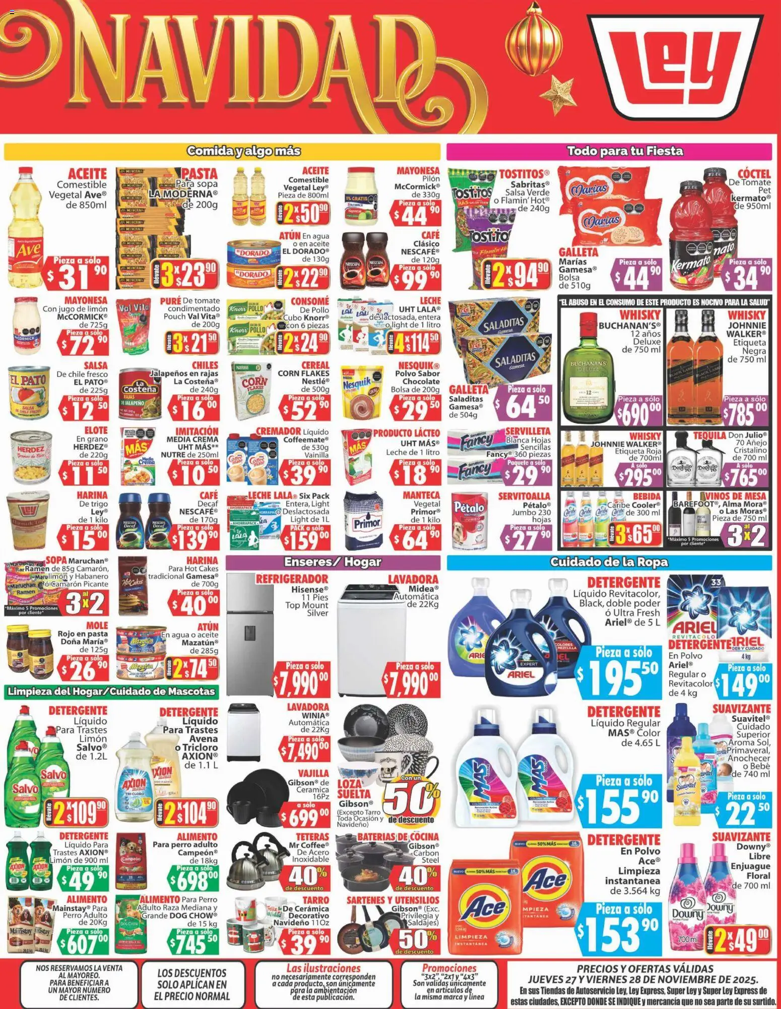Nuevas ofertas de Casa Ley válidas en toda la República Mexicana desde el 27.11.2025. ¡Encuentra las mejores ofertas en Casa Ley folleto Autoservicio! | Página: 3 | Productos: Detergente, Limón, Lavadora, Cloro