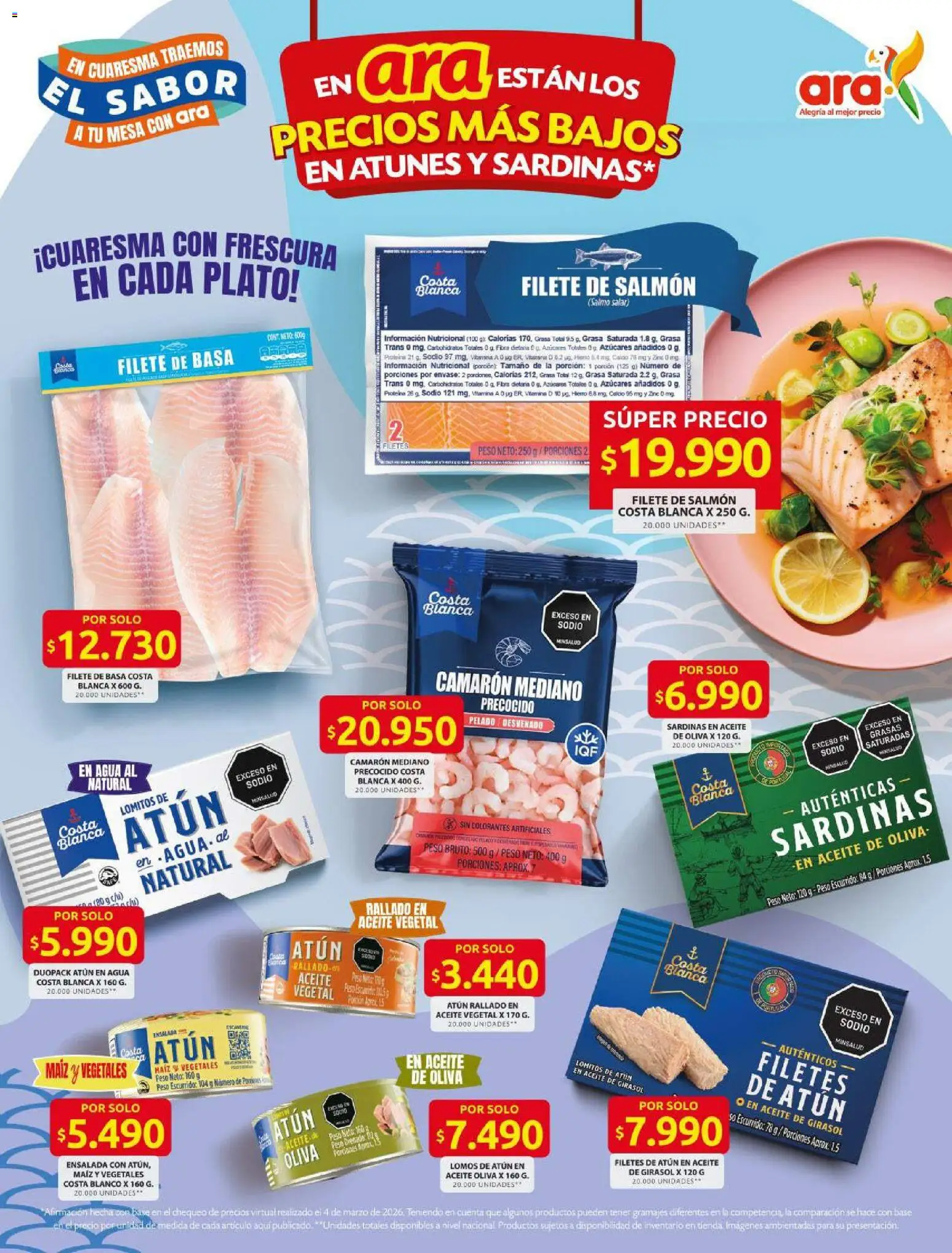 Ara revista - valida desde el 12.03.2026 | Página: 5 | Productos: Ensalada, Peso, Sardinas, Maiz