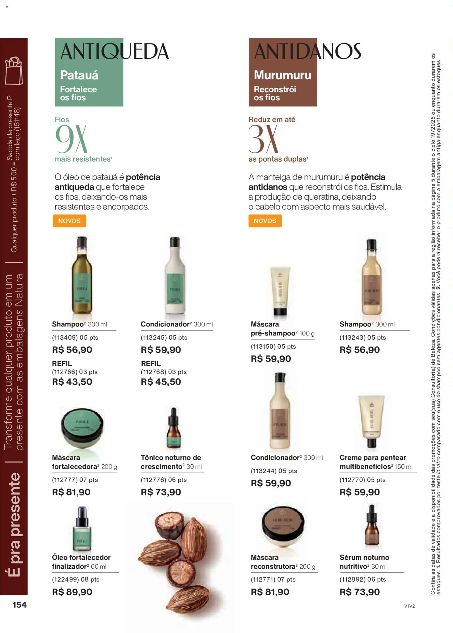 Natura Folheto - válido de 26.11.2025 | Página: 154 | Produtos: Shampoo, Manteiga, Óleo, Creme para pentear