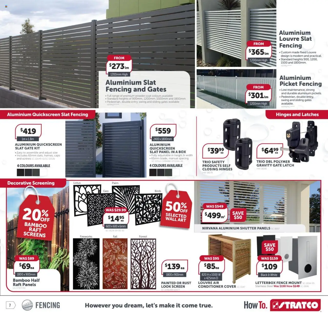 Stratco catalogue - valid from 08.08.2025 | Page: 7 | Products: Fence, Gate, Conditioner, Screen