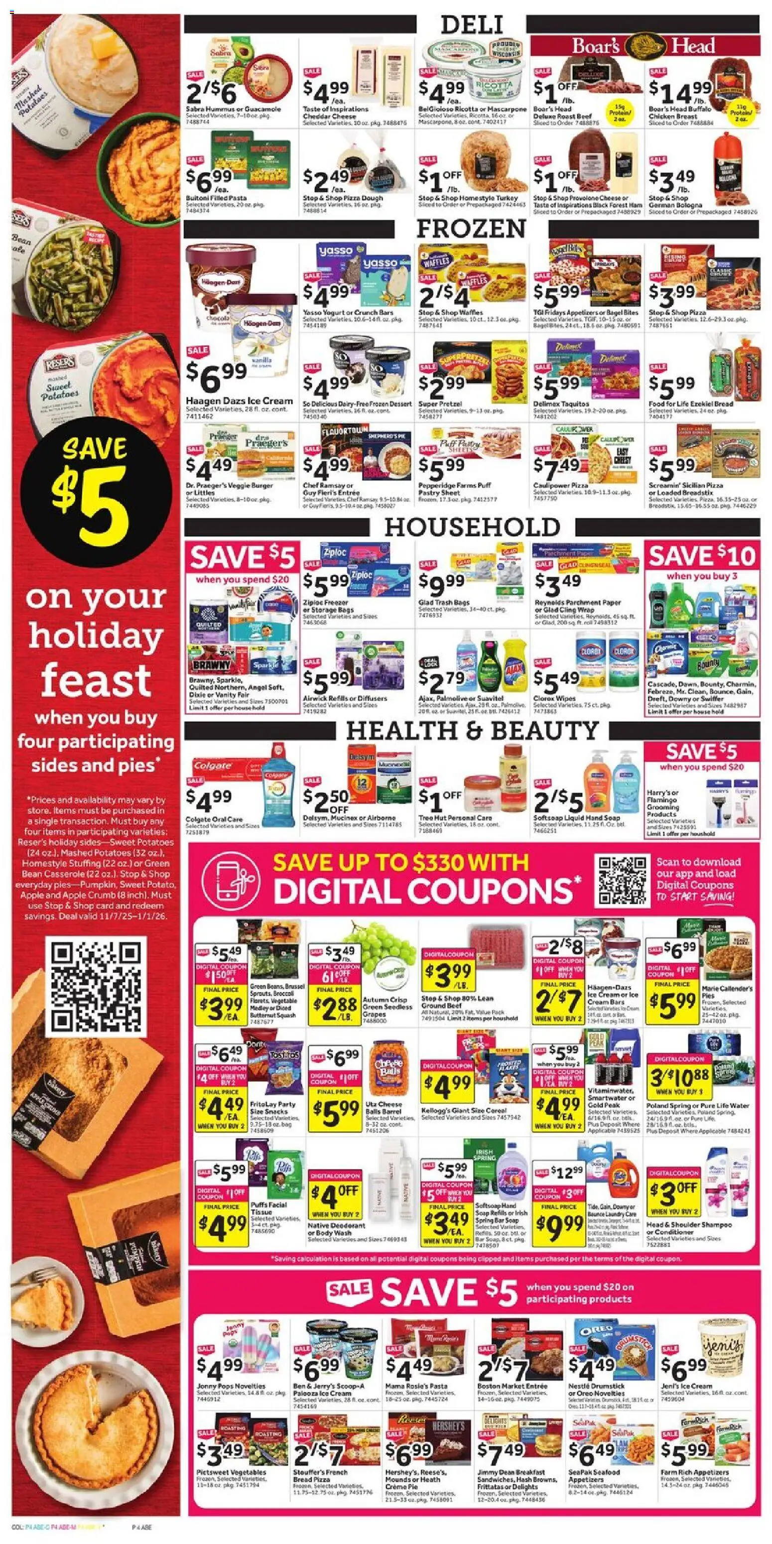 Stop & Shop Weekly Circular - NY - valid from 21.11.2025 | Page: 7 | Products: Squash, Pizza, Ice cream, Seafood