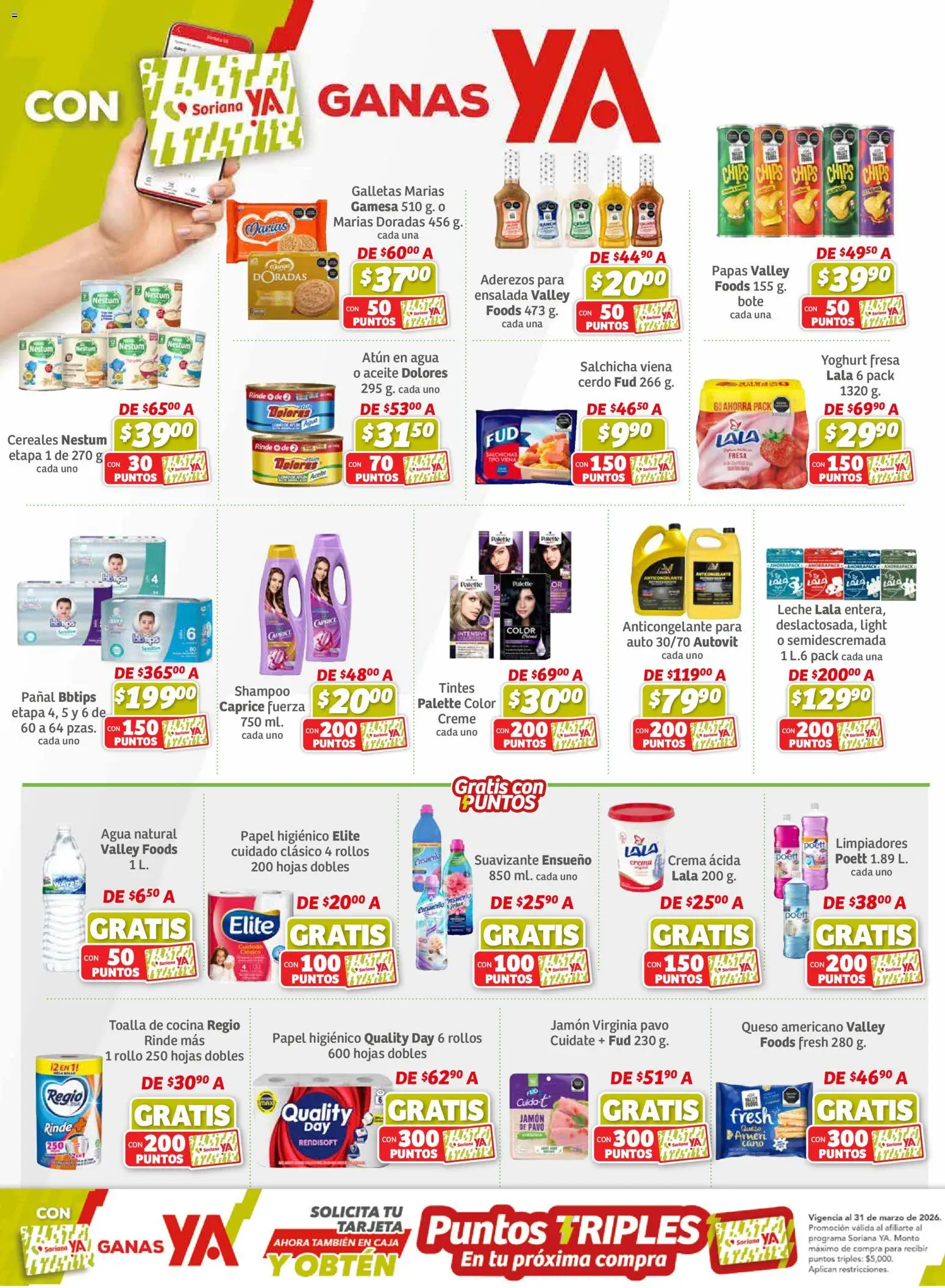 Nuevas ofertas de Soriana válidas en toda la República Mexicana desde el 27.02.2026. ¡Encuentra las mejores ofertas en Soriana Pesito Valedor Mercado: Camp, Chia, Oax, Q. Roo, Tab, Yuc! | Página: 8 | Productos: Crema, Cereales, Toalla, Papel higiénico
