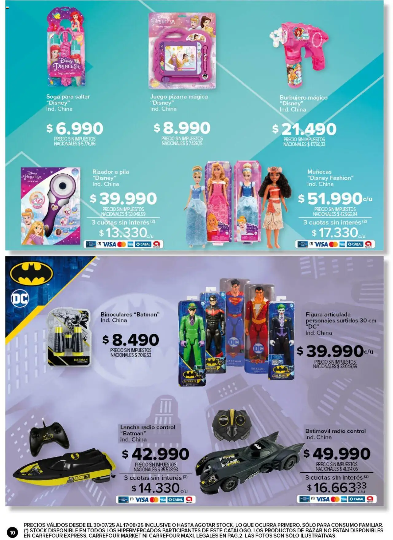 Carrefour - Día de la Niñez │ válido desde el 30.07.2025 | Página: 10 | Productos: Radio, Pila, Soga, Pizarra