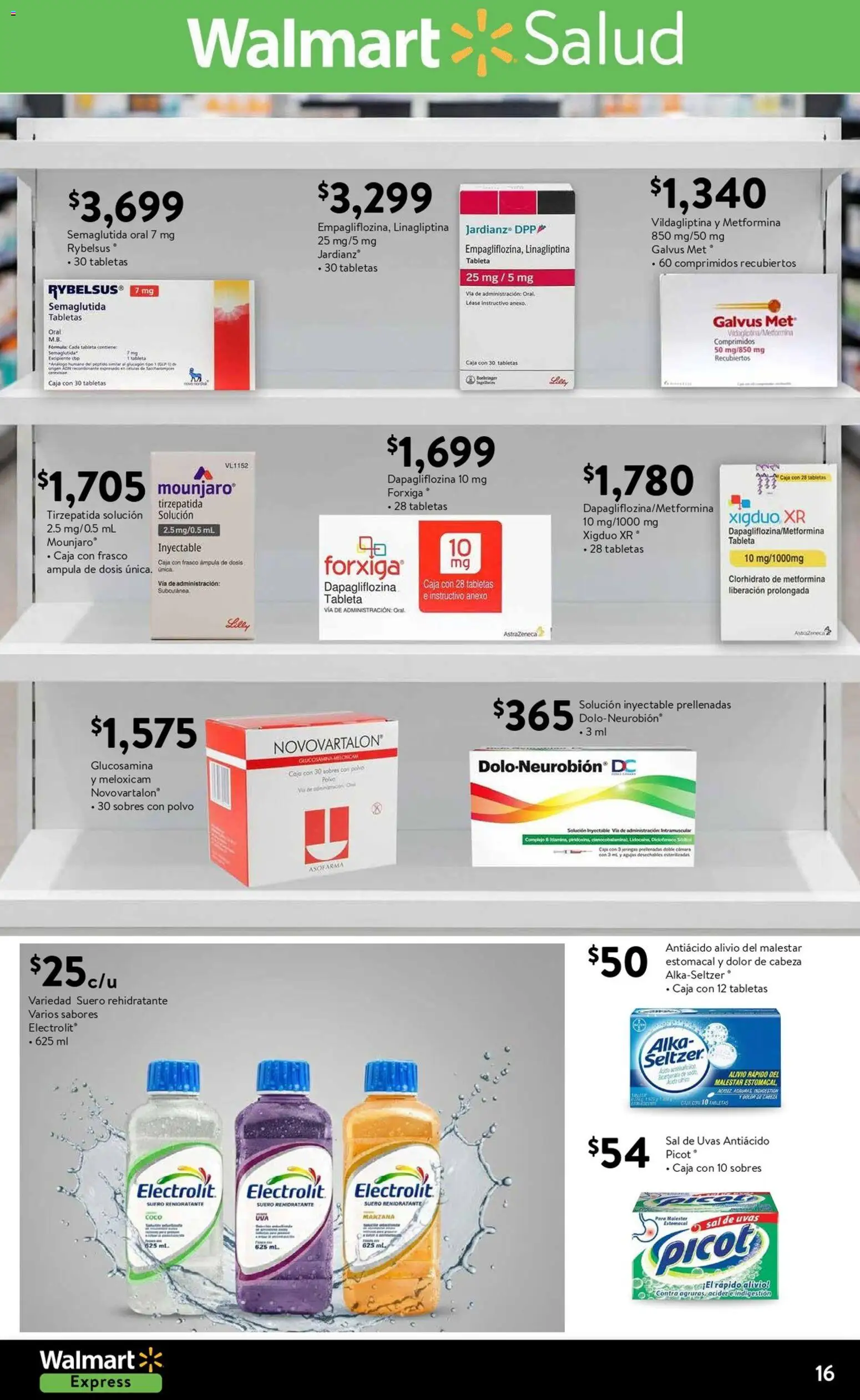 Nuevas ofertas de Walmart Express válidas en toda la República Mexicana desde el 01.01.2026. ¡Encuentra las mejores ofertas en Walmart Express folleto! | Página: 16 | Productos: Frasco, Manzana, Antiácido, Tableta