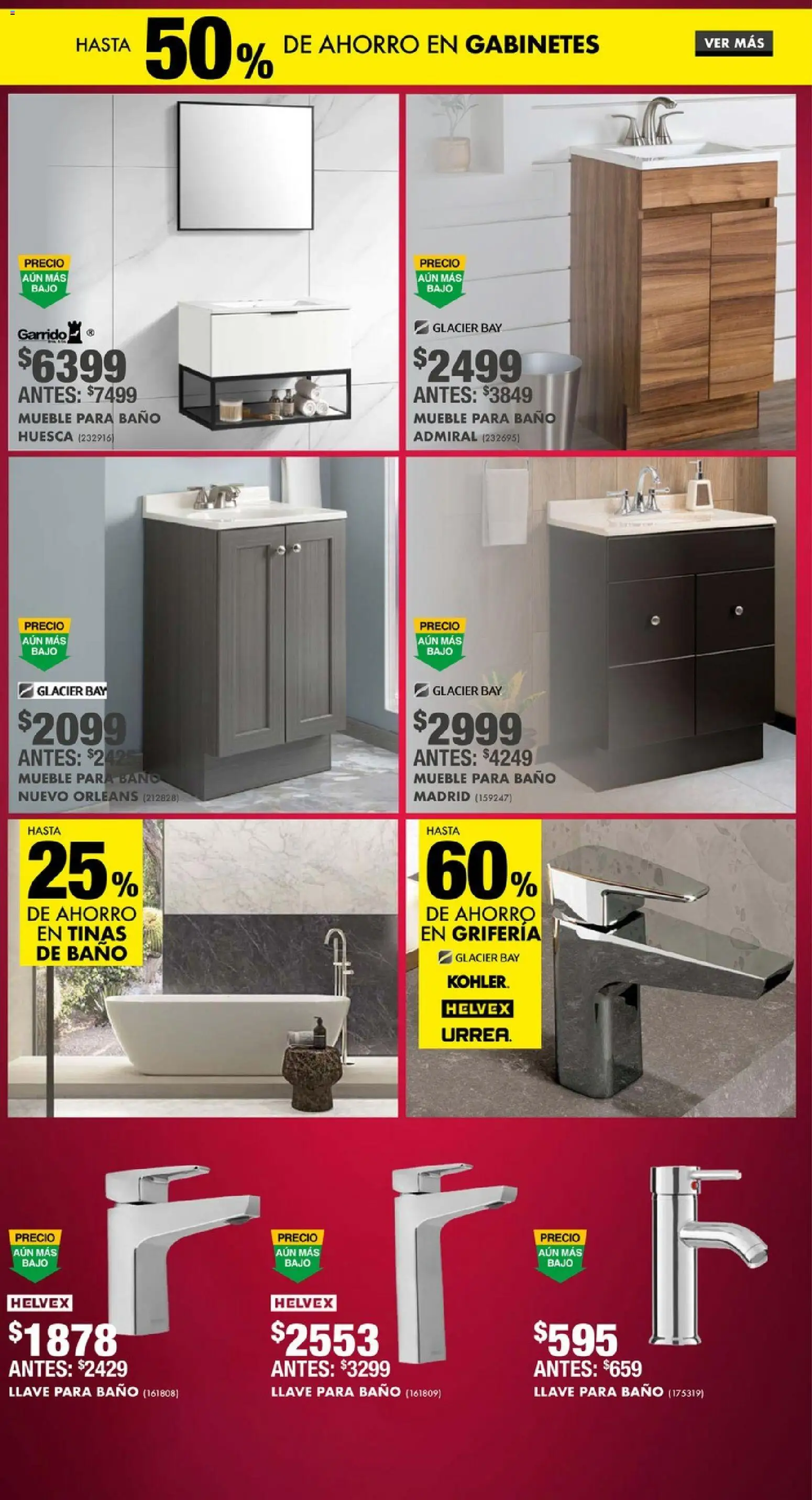 Nuevas ofertas de Home Depot válidas en toda la República Mexicana desde el 13.11.2025. ¡Encuentra las mejores ofertas en Home Depot Buen Fin! | Página: 5 | Productos: Baño, Llave
