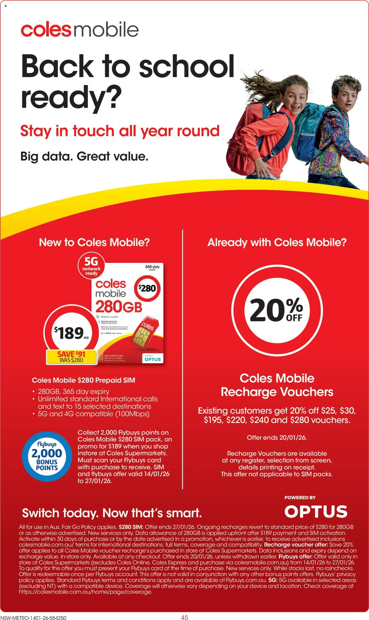 Coles catalogue - valid from 14.01.2026 | Page: 45 | Products: Date, Device, Mobile