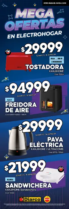 Vista previa Diarco - MEGAOFERTAS ELECTROHOGAR válido desde el 09.03.2026