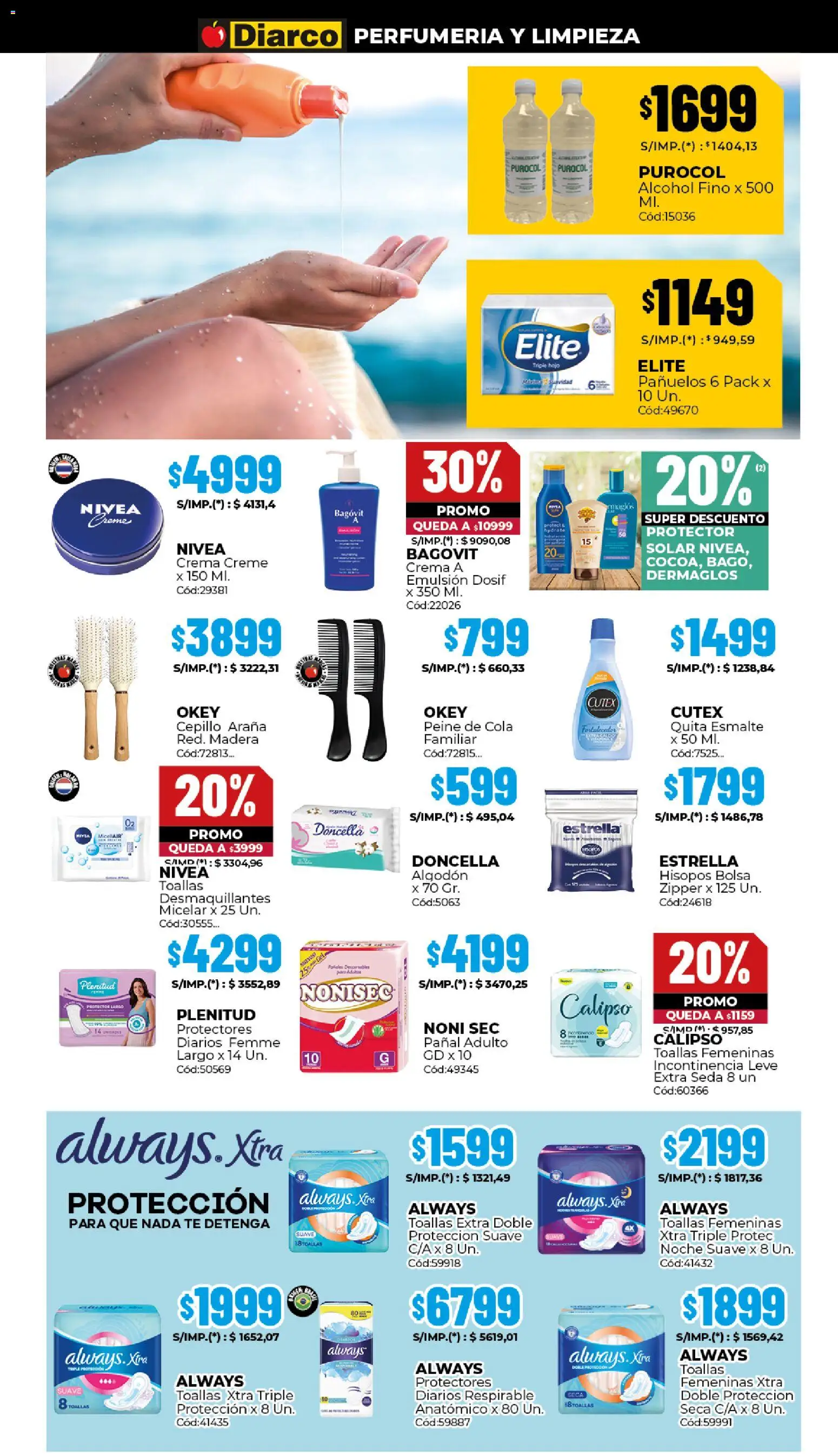 Diarco ofertas │ válido desde el 02.03.2026 | Página: 15 | Productos: Algodón, Peine, Cepillo, Crema