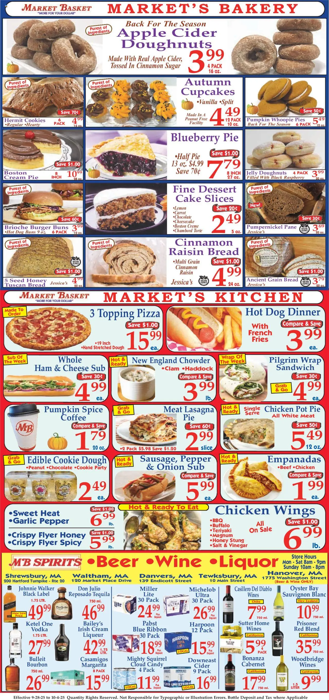 Market Basket Ad - valid from 28.09.2025 | Page: 8 | Products: Bakery, Cheese, Bread, Onion