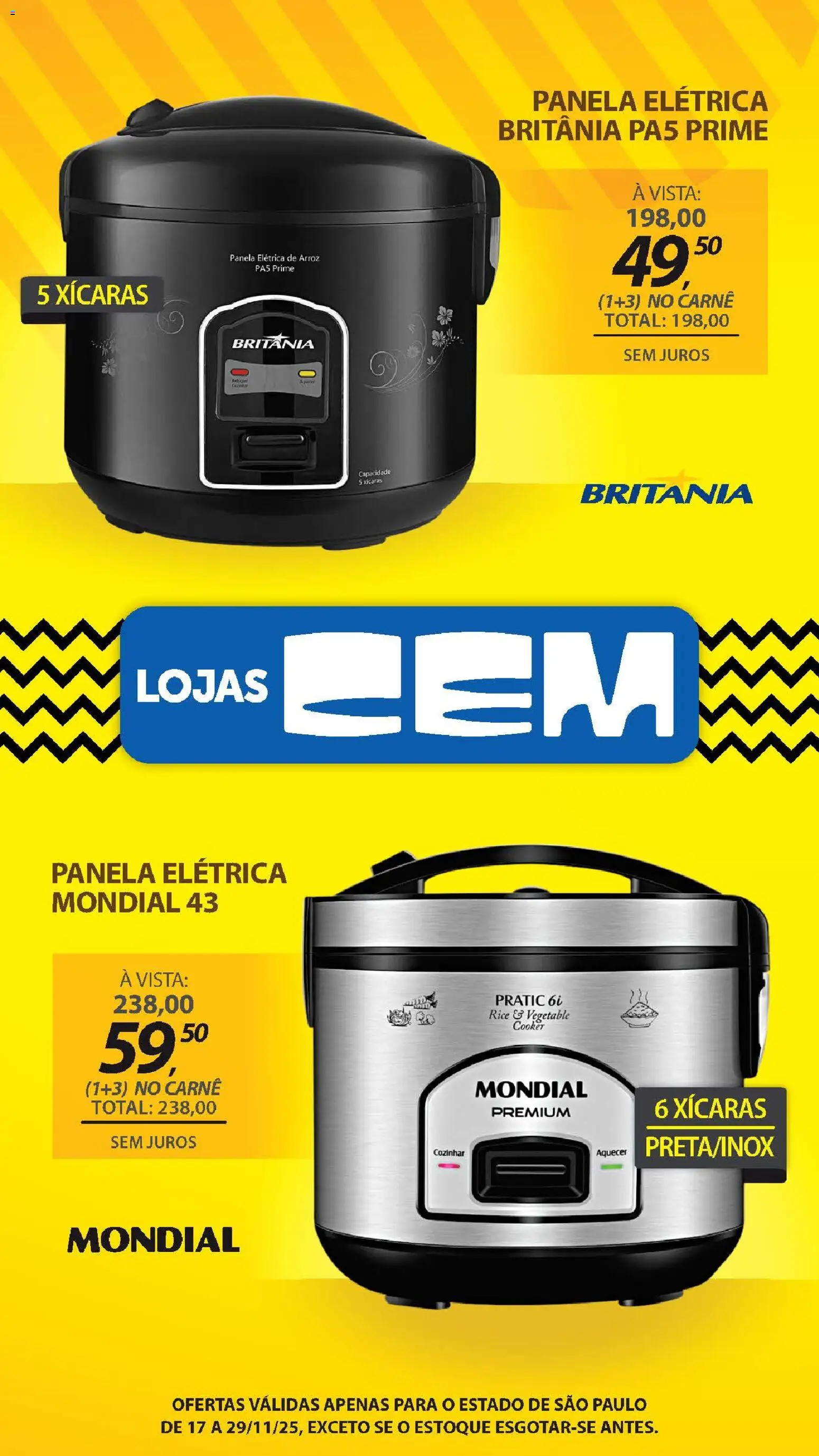 Lojas Cem Folheto - válido de 17.11.2025 | Página: 80 | Produtos: Panela, Xícaras, Arroz, Carne