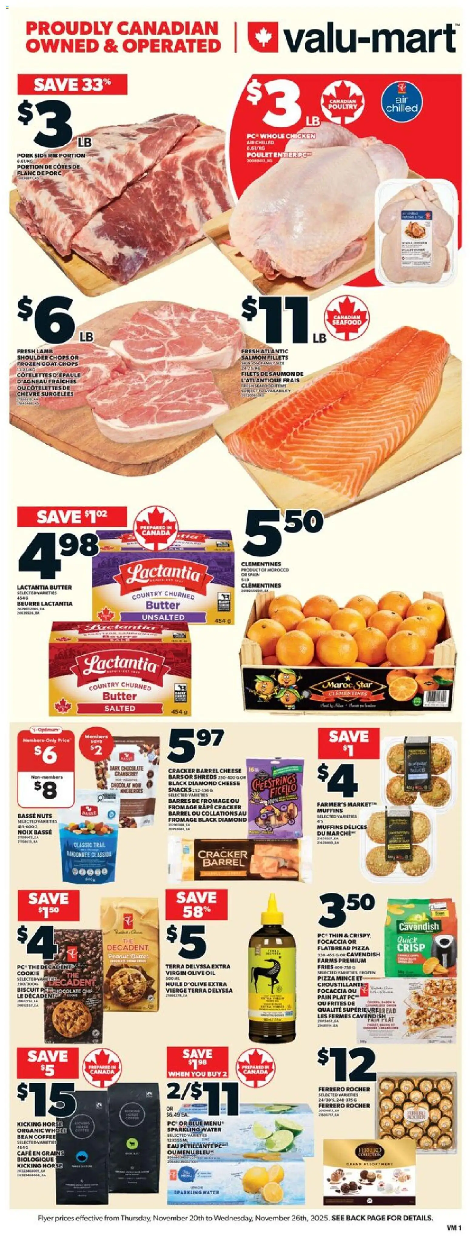 Valu Mart flyer valid from 20.11.2025 | Page: 1 | Products: Nuts, PC, Oil, Pizza