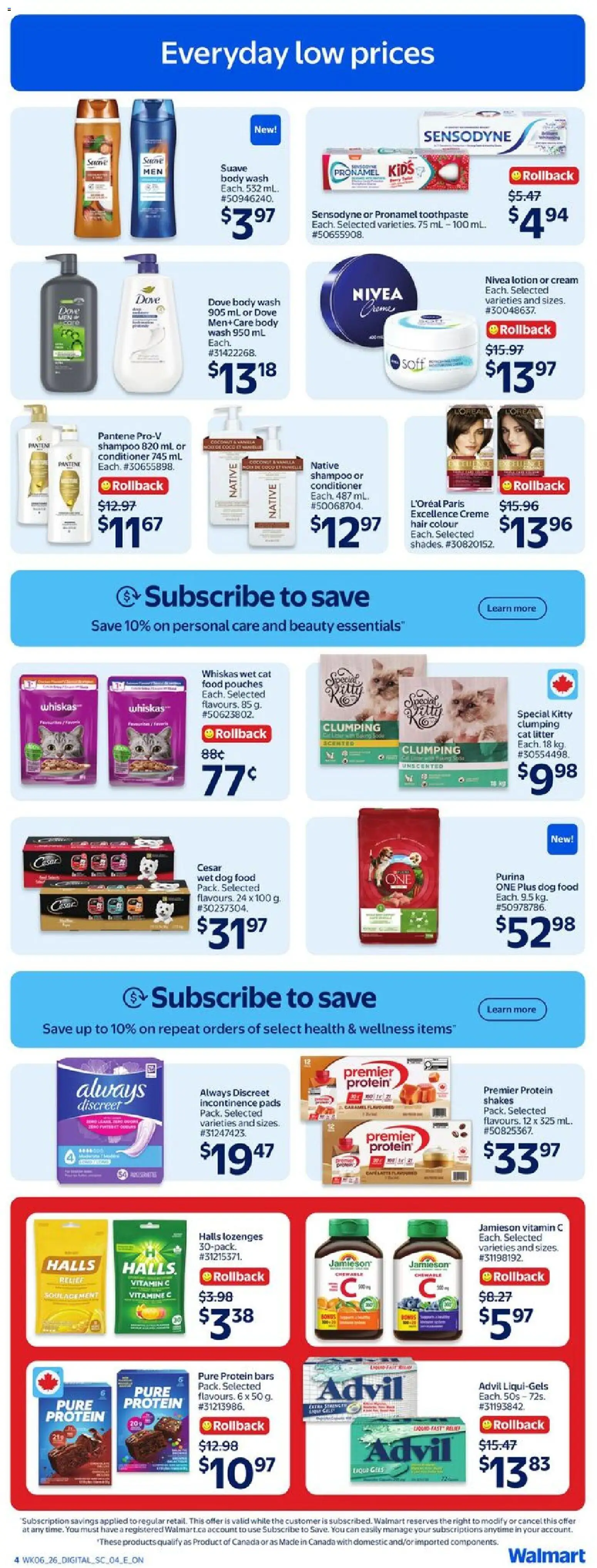 Walmart flyer valid from 05.03.2026 | Page: 5 | Products: Cream, Shampoo, Conditioner, Toothpaste
