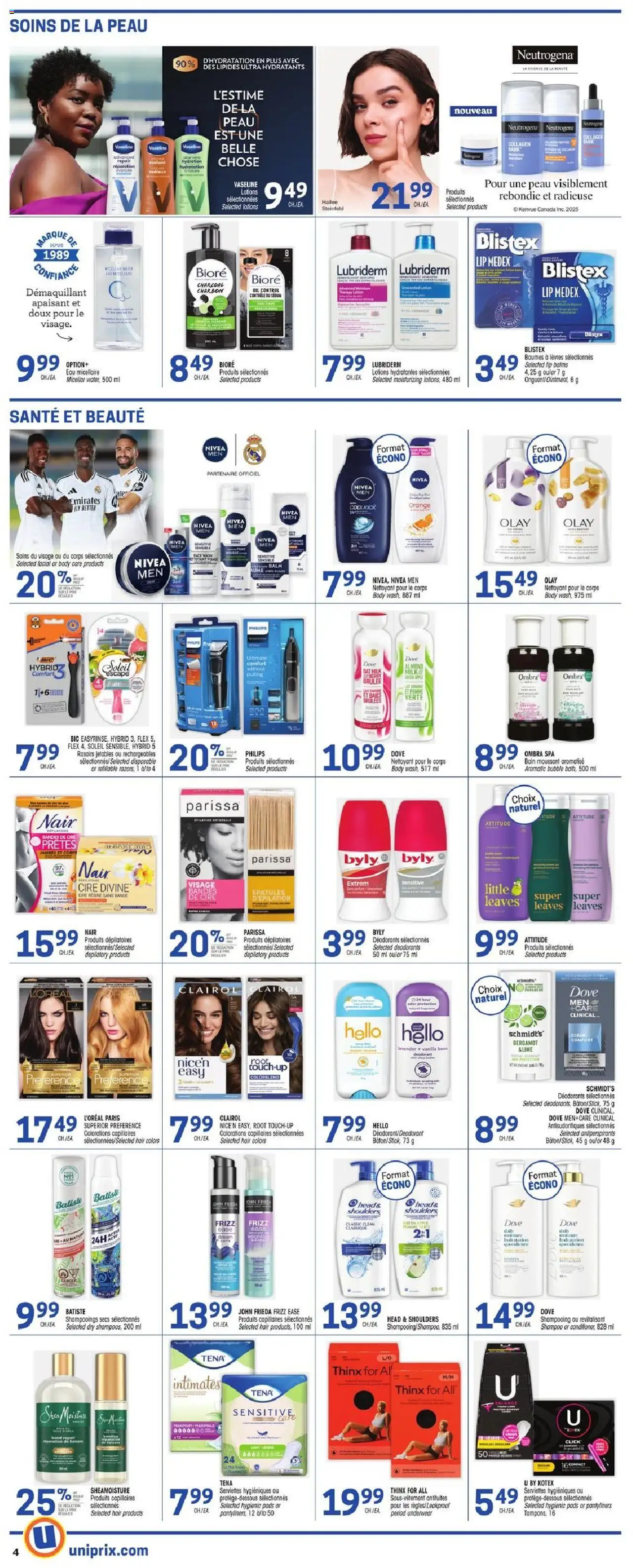 Uniprix flyer valid from 09.10.2025 | Page: 4 | Products: Deodorant, Milk, Oil, Underwear