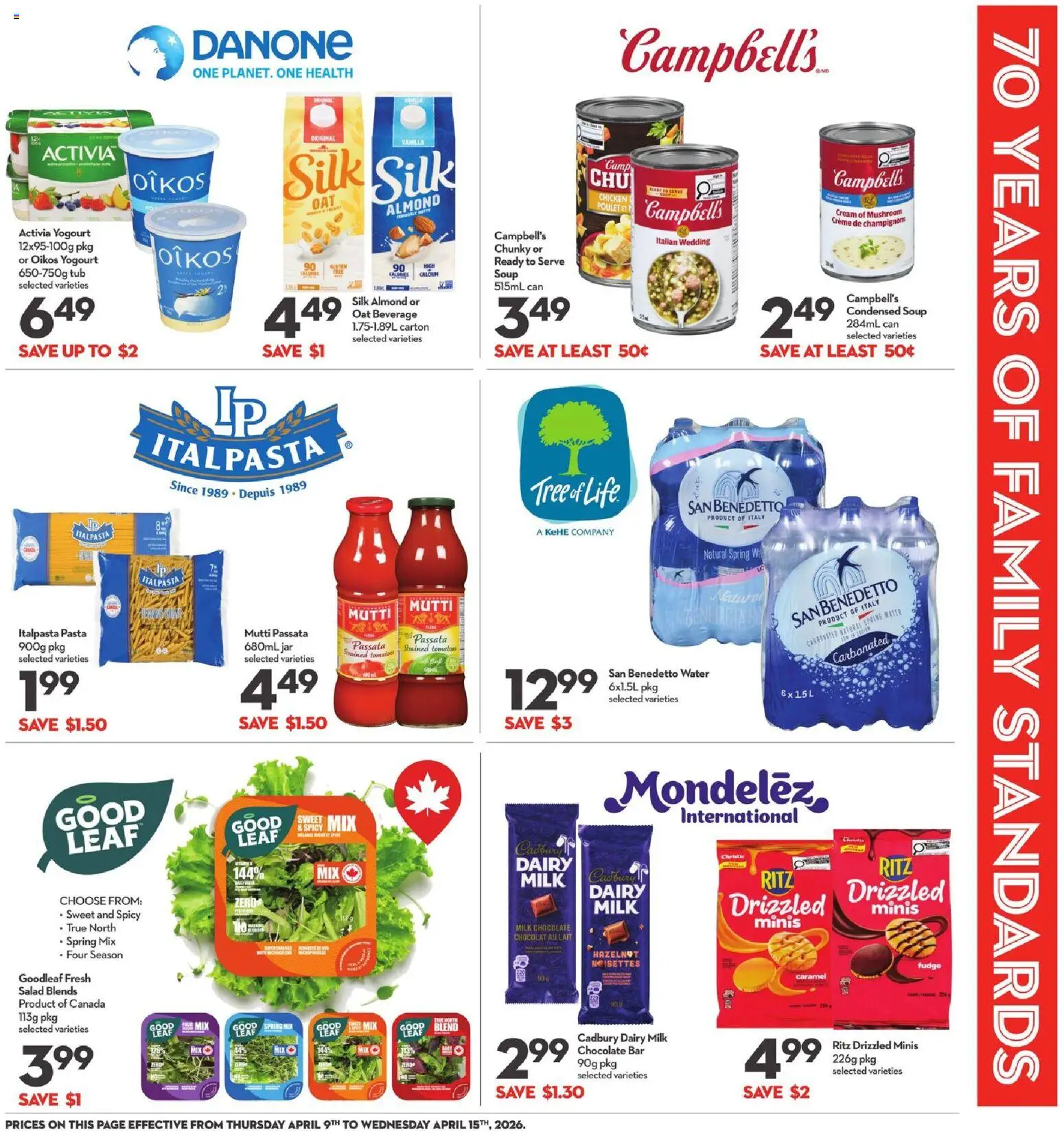 Longo's flyer valid from 09.04.2026 | Page: 7 | Products: Cream, Salad, Milk, Chicken