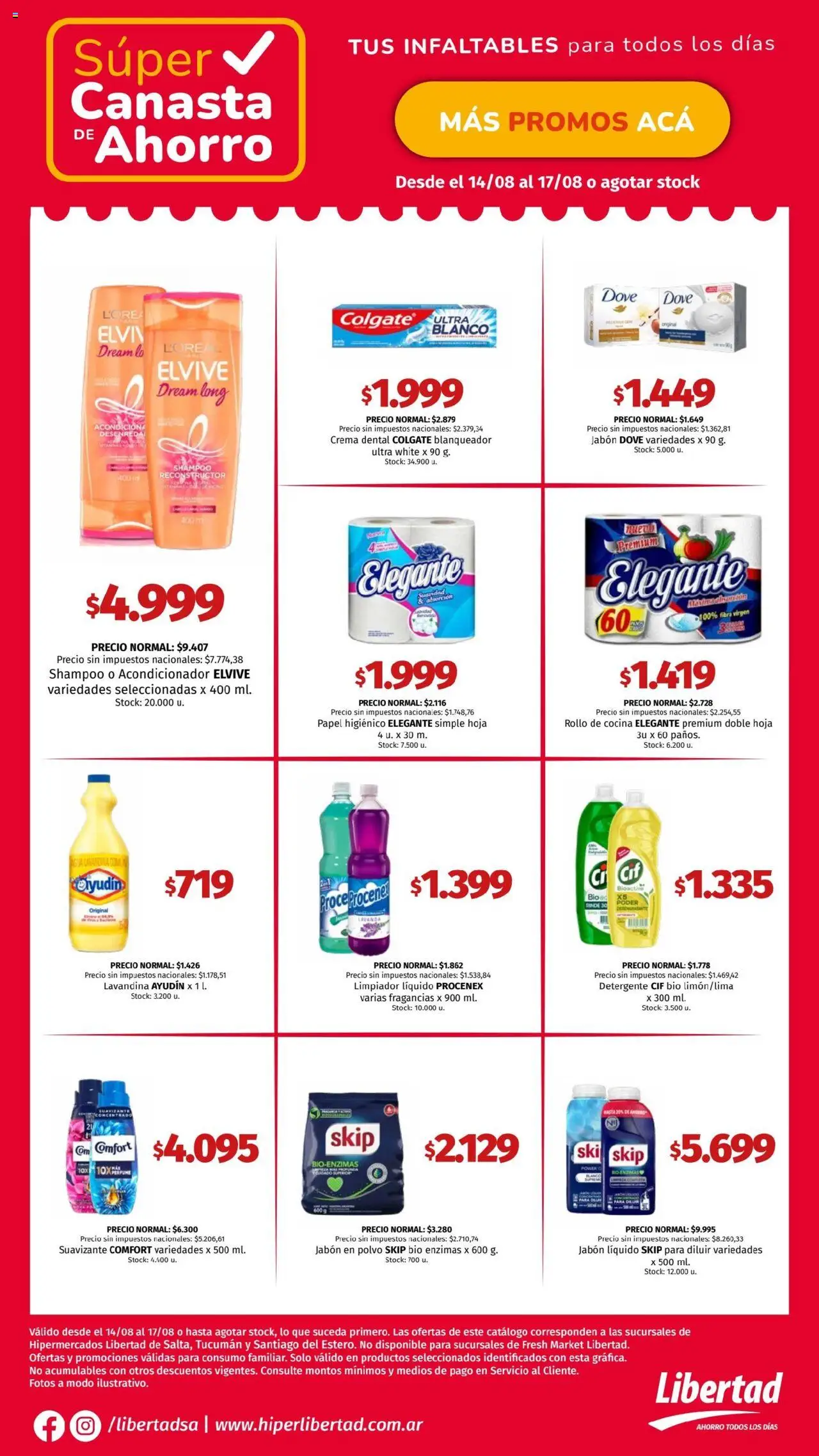 Hipermercado Libertad - Canasta - NOA │ válido desde el 14.08.2025 | Página: 4 | Productos: Cocina, Jabón líquido, Shampoo, Crema