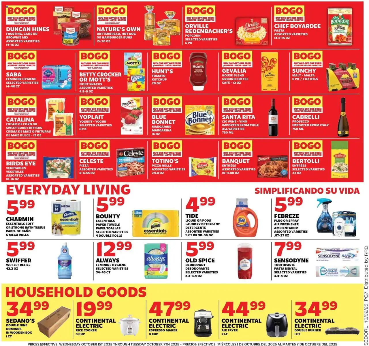 Sedano's Weekly Ad - valid from 01.10.2025 | Page: 7 | Products: Fryer, Bath, Ketchup, Vegetables