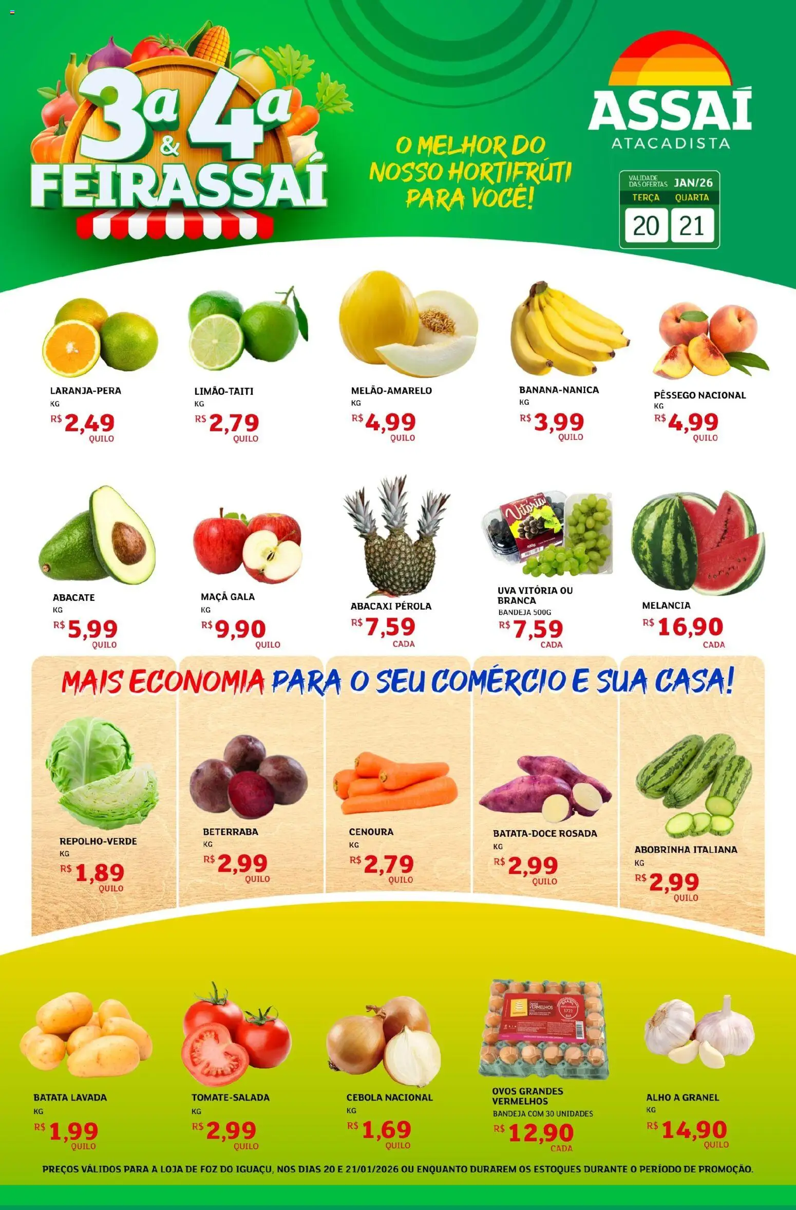 Assaí Atacadista Folheto - válido de 20.01.2026 | Página: 1 | Produtos: Beterraba, Cebola, Abacaxi, Cenoura