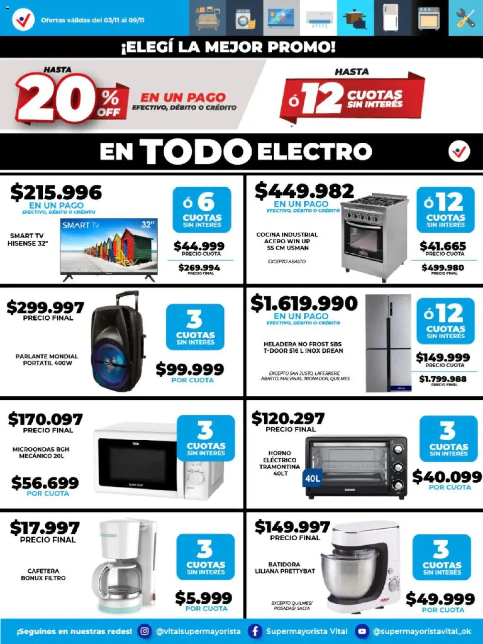 Vital - Especial de nonfood - Abasto │ válido desde el 03.11.2025 | Página: 2 | Productos: Horno, Batidora, Microondas, Parlante