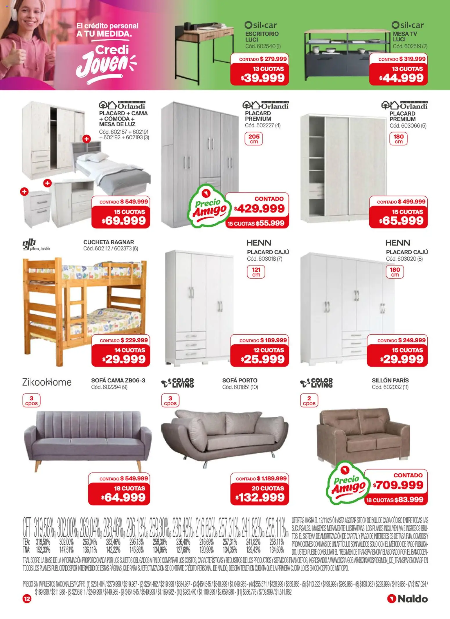 Naldo catálogo │ válido desde el 12.11.2025 | Página: 12 | Productos: Mesa de luz, Placard, Sobre, Mesa