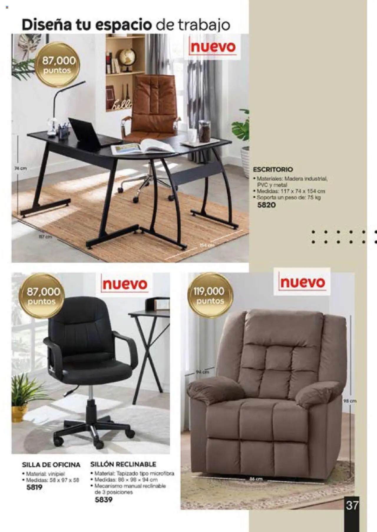 Nuevas ofertas de Fuller válidas en toda la República Mexicana desde el 13.06.2025. ¡Encuentra las mejores ofertas en Fuller catálogo Puntos! | Página: 37 | Productos: Sillón, Silla, Escritorio